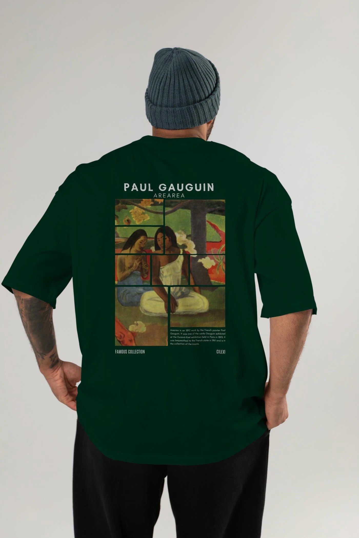 Paul Gauguin Arearea Arka Baskılı Oversize t-shirt Erkek Kadın Bisiklet Yaka Pamuk tişort