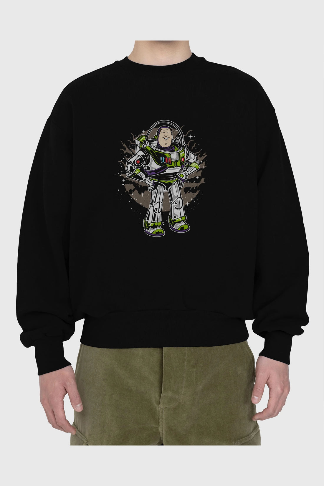 Buzz Ön Baskılı Oversize Sweatshirt Erkek Kadın Unisex