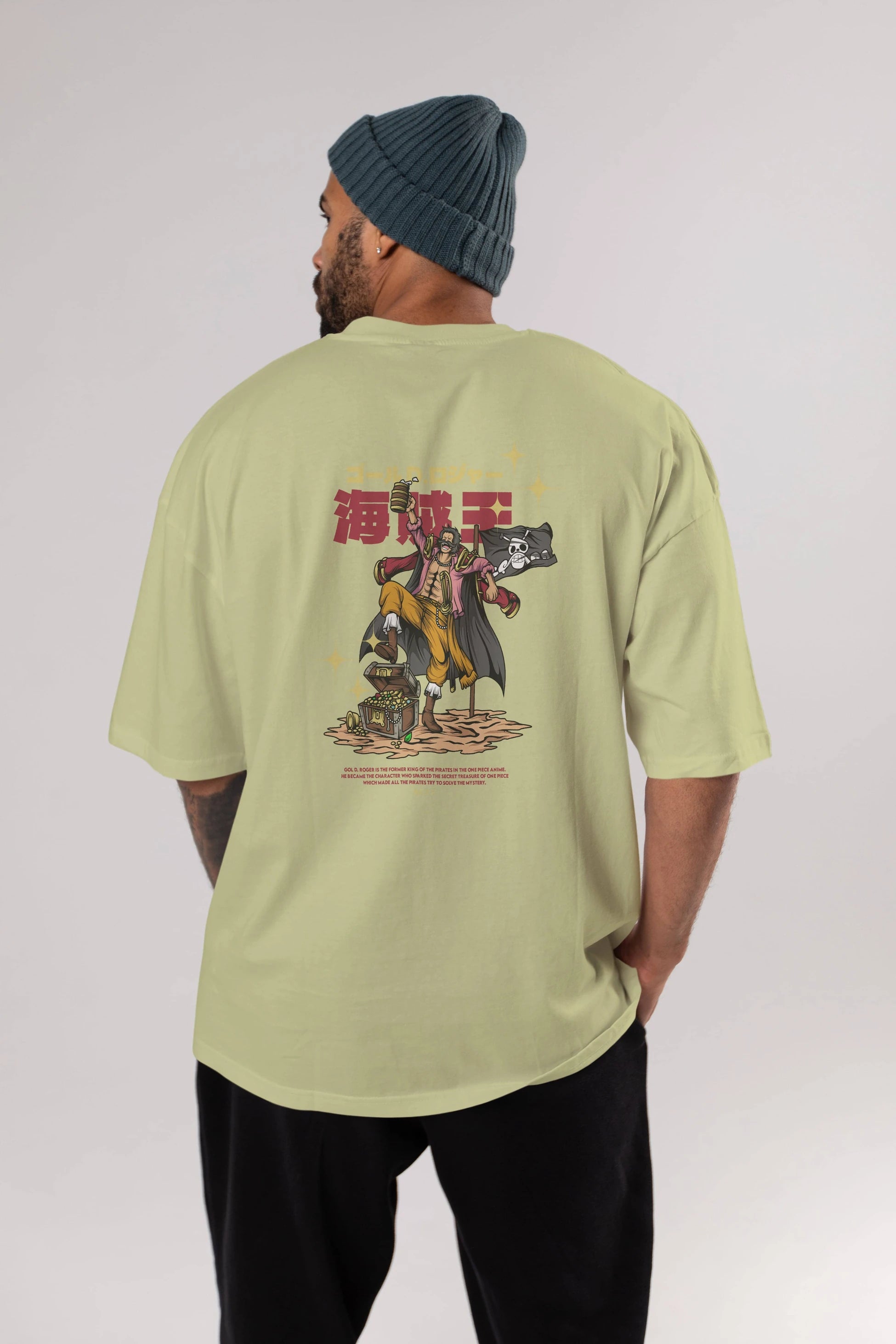 Roger Anime Arka Baskılı Oversize t-shirt Erkek Kadın Unisex