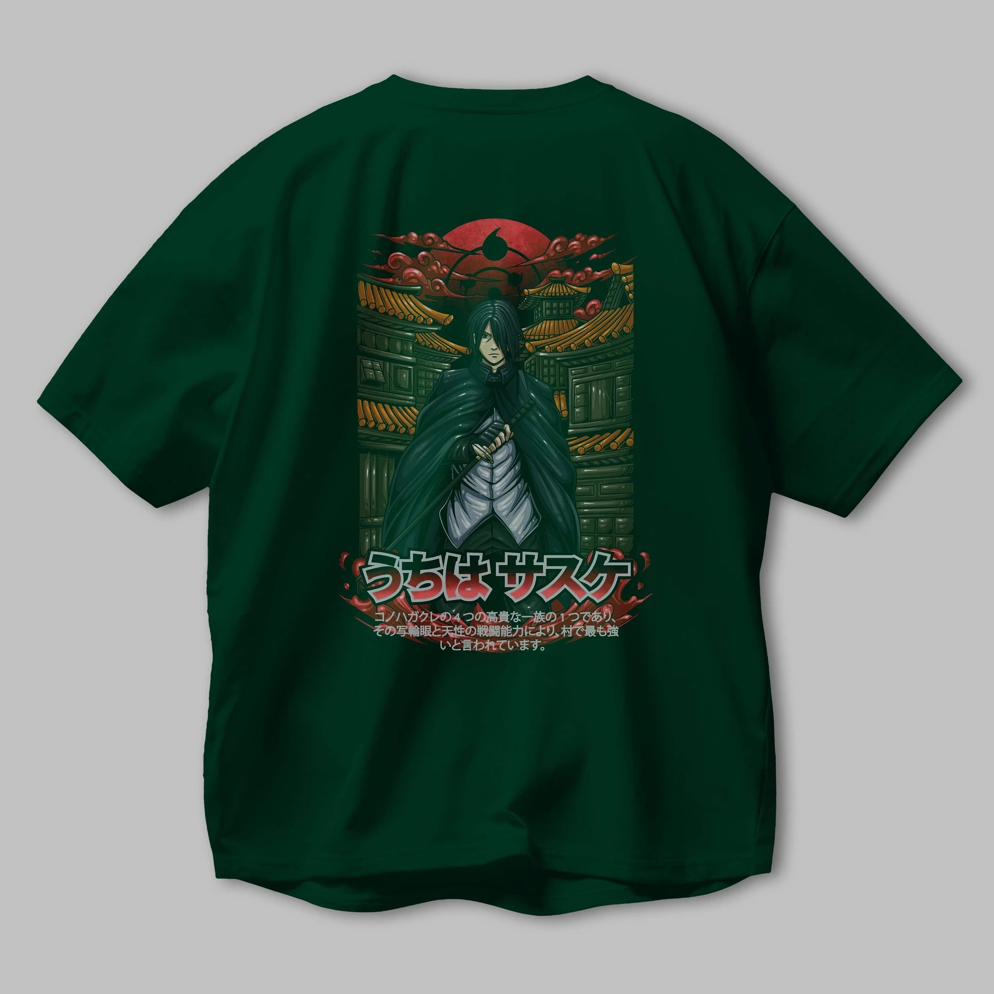 NARUTO SASUKE UCHIHA 1 Anime Arka Baskılı Oversize t-shirt Erkek Kadın Unisex