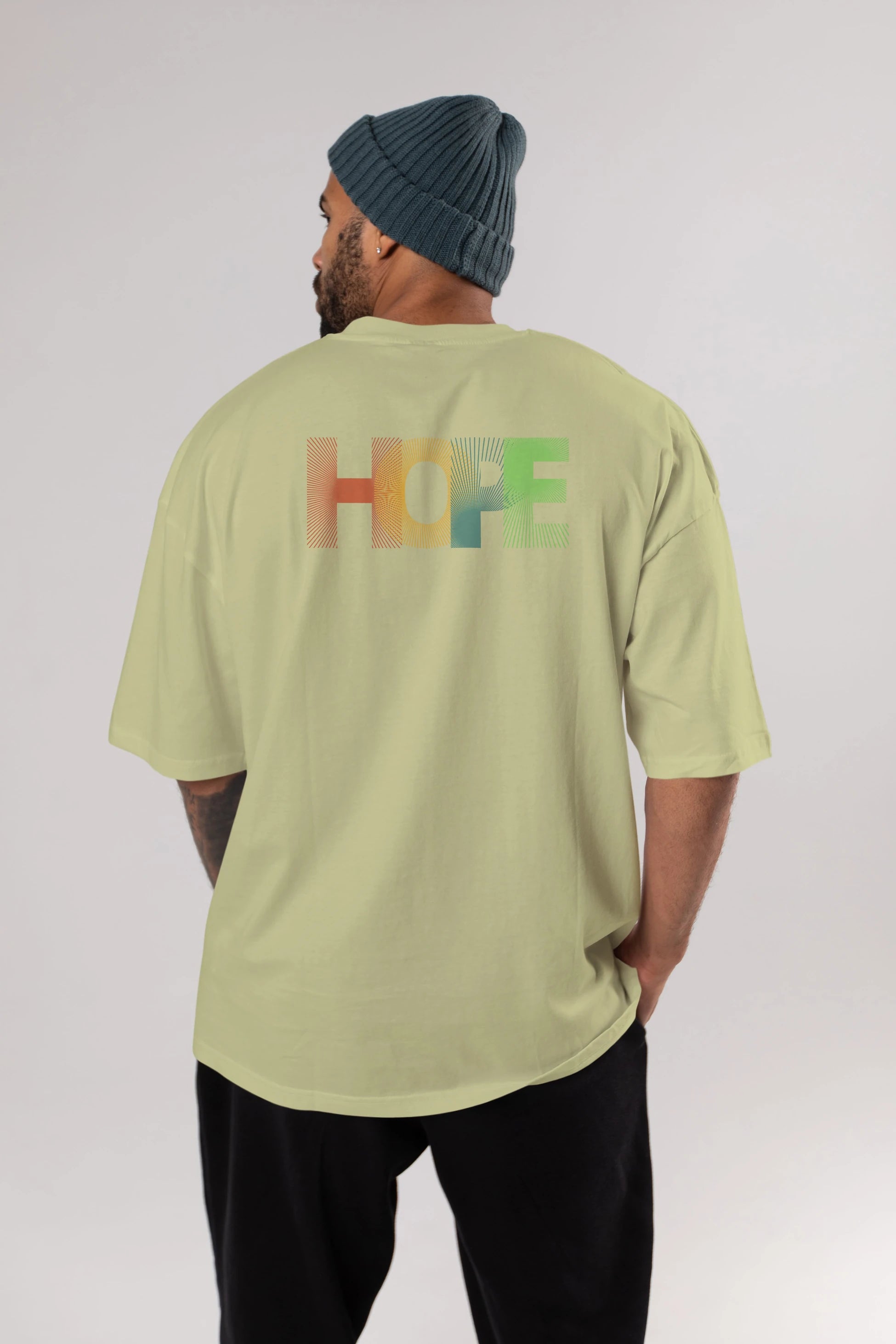 Hope Arka Baskılı Oversize t-shirt Erkek Kadın Unisex