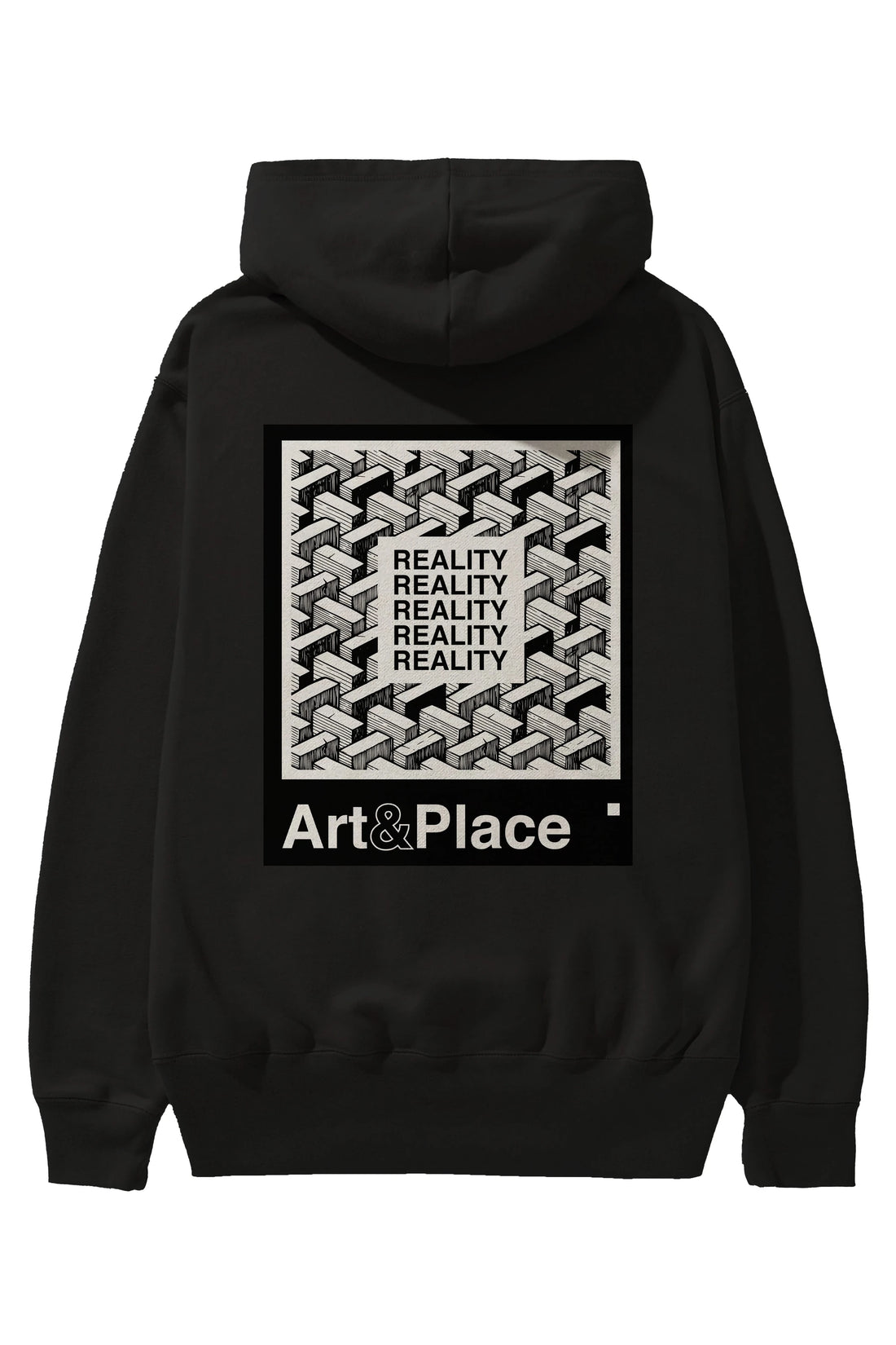 Reality Arka Baskılı Hoodie Oversize Kapüşonlu Sweatshirt Erkek Kadın Unisex