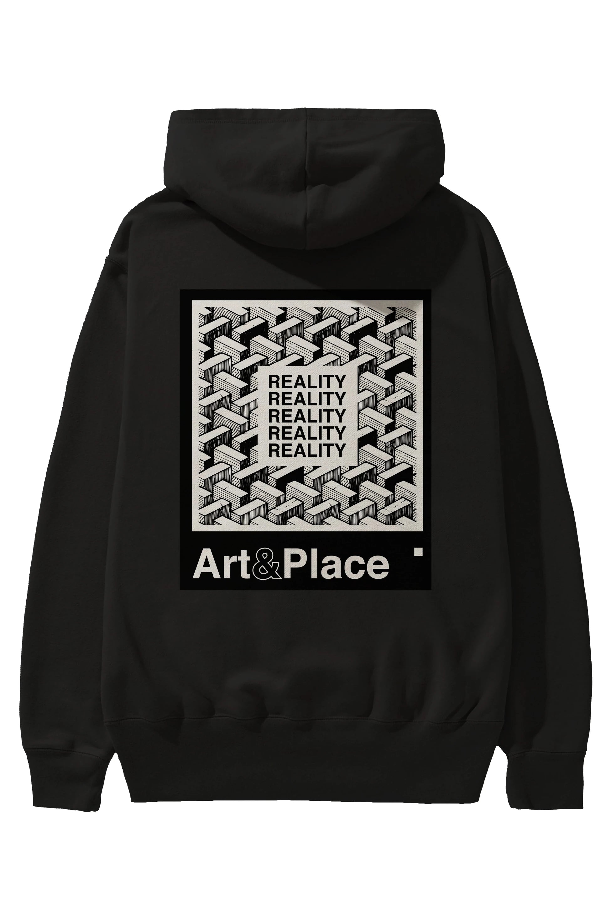 Reality Arka Baskılı Hoodie Oversize Kapüşonlu Sweatshirt Erkek Kadın Unisex