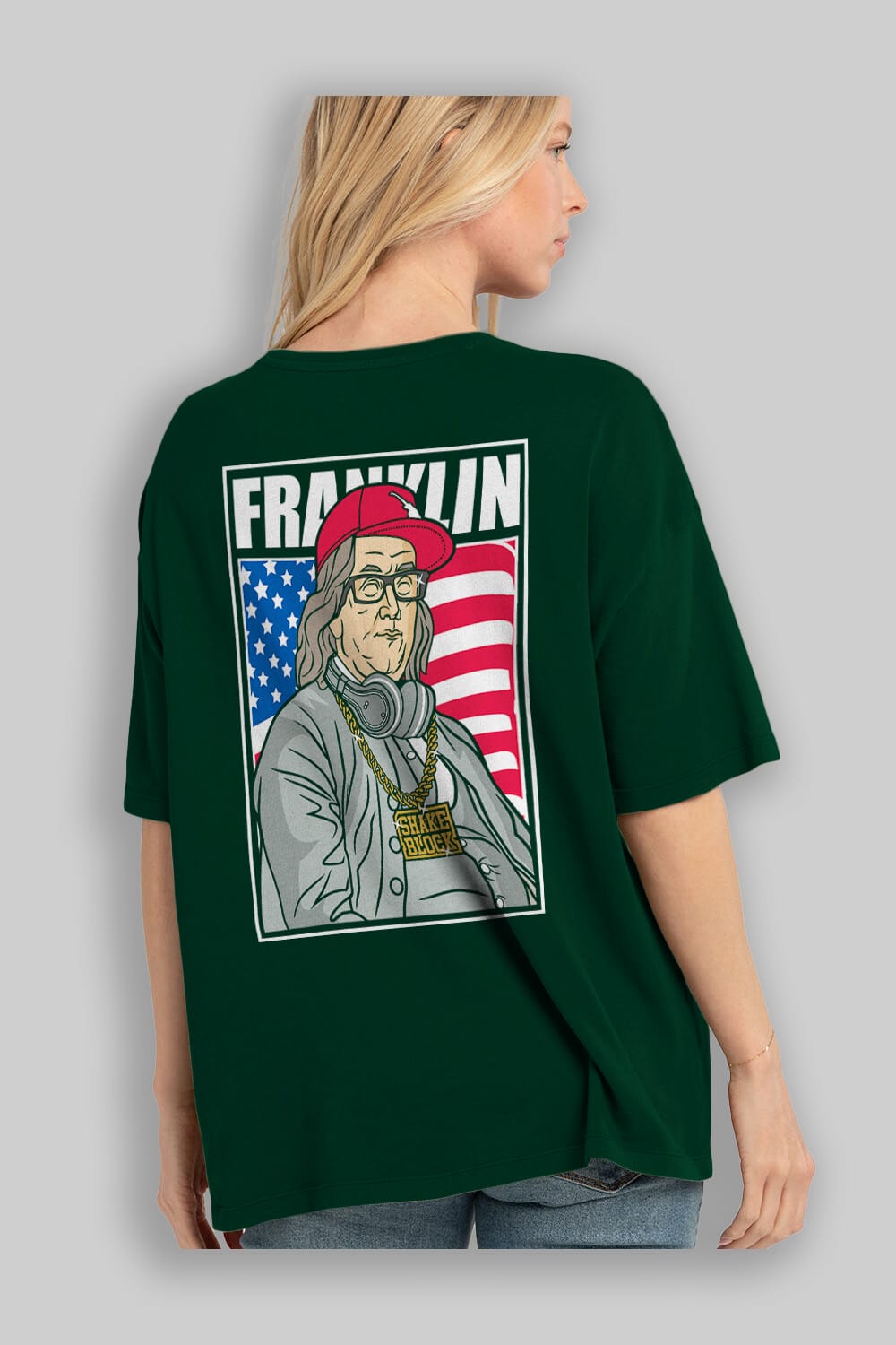 Franklin Rapper Arka Baskılı Oversize t-shirt Erkek Kadın Unisex %100 Pamuk tişort