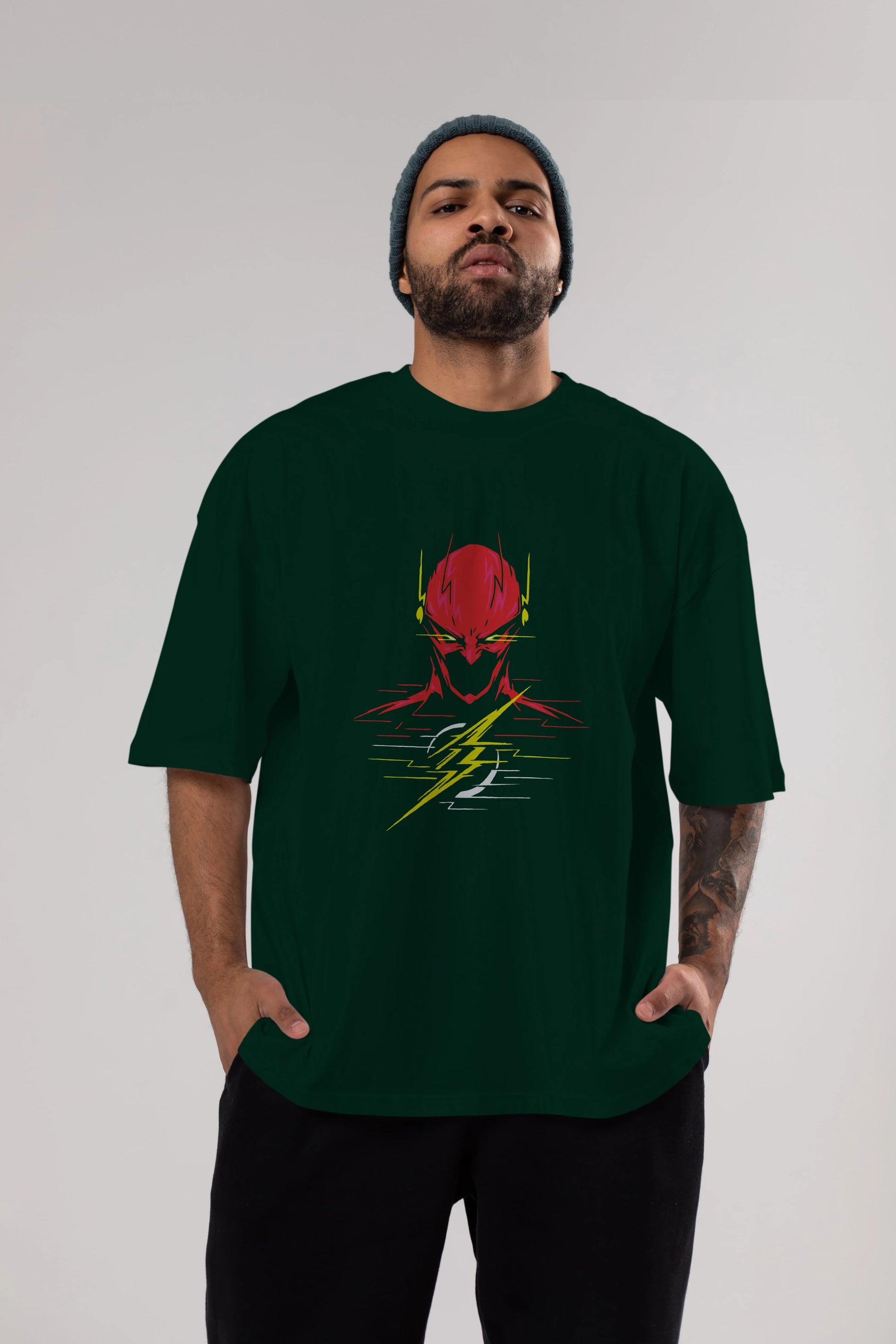 Flash Avengers (2) Ön Baskılı Oversize t-shirt Erkek Kadın Unisex %100 Pamuk Bisiklet Yaka tişort