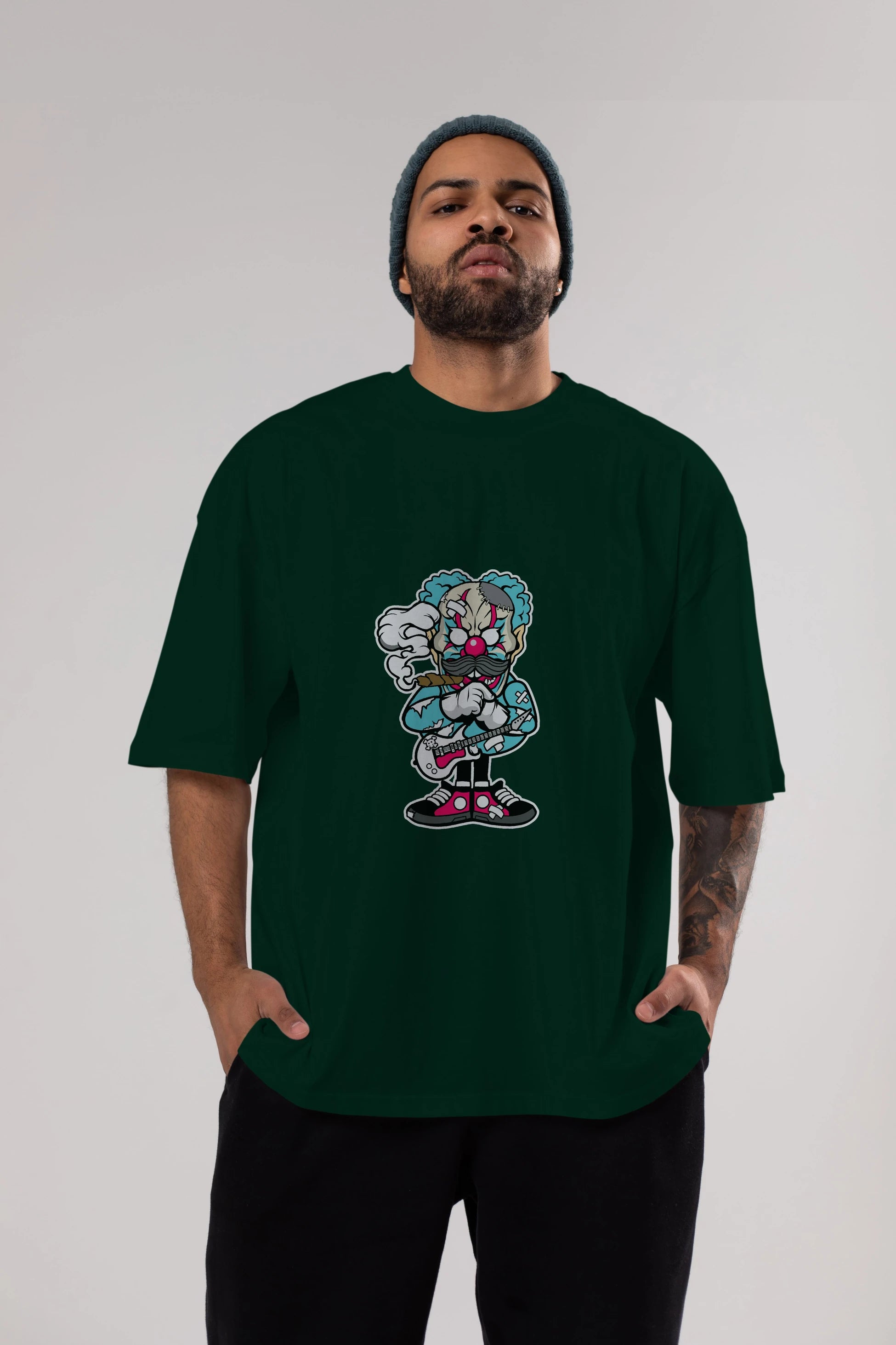 Clown Monster Ön Baskılı Oversize t-shirt Erkek Kadın Unisex %100 Pamuk tişort