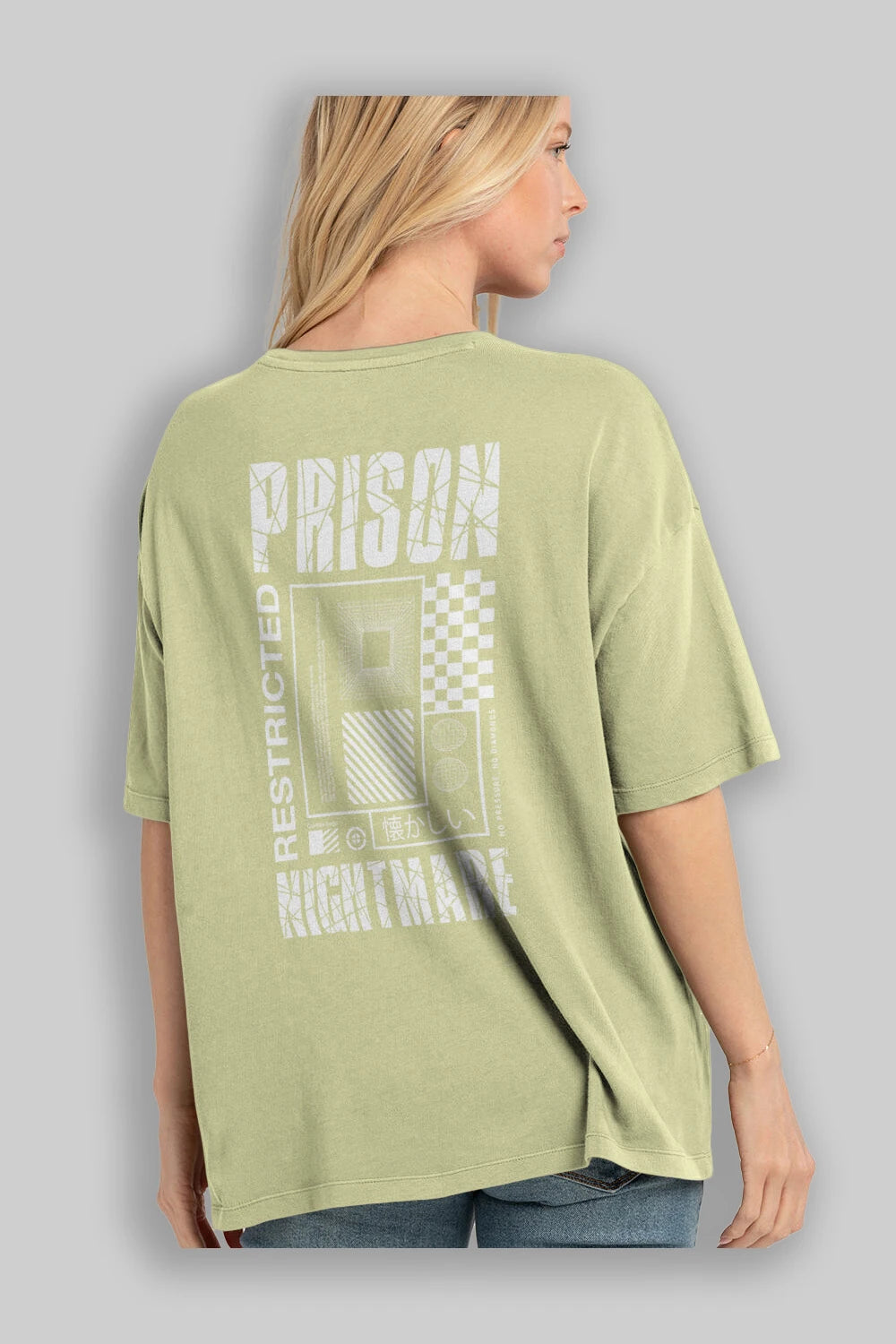 Prison Nightmare Arka Baskılı Oversize t-shirt Erkek Kadın Unisex