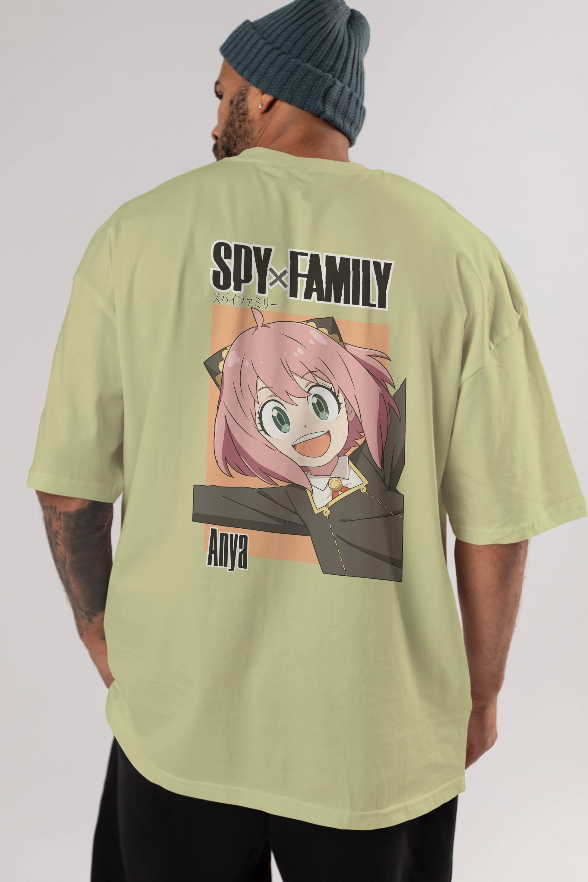 SPY X FAMILY Anya Anime Arka Baskılı Oversize t-shirt Erkek Kadın Unisex