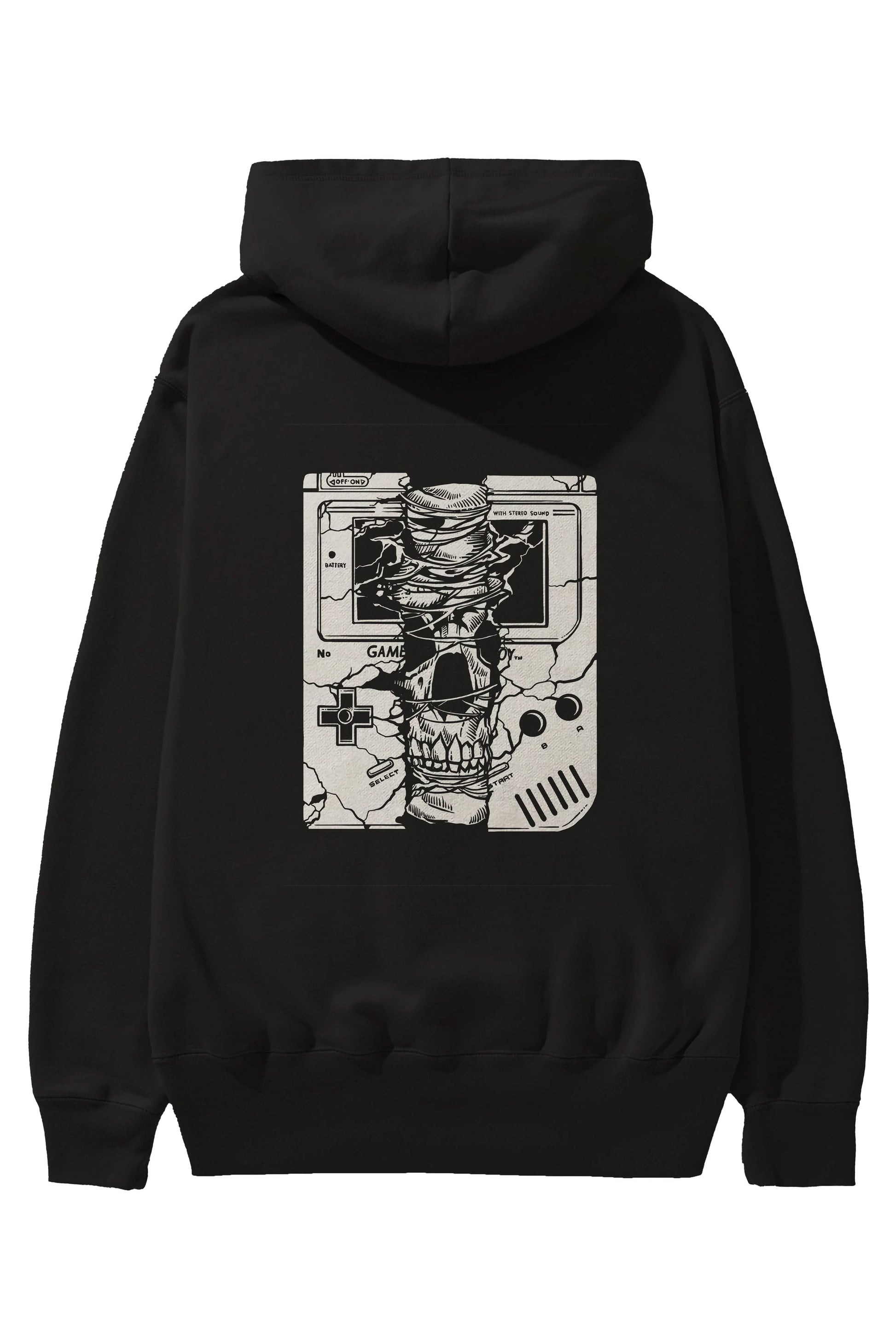 Gameboy Skull Arka Baskılı Hoodie Oversize Kapüşonlu Sweatshirt Erkek Kadın Unisex