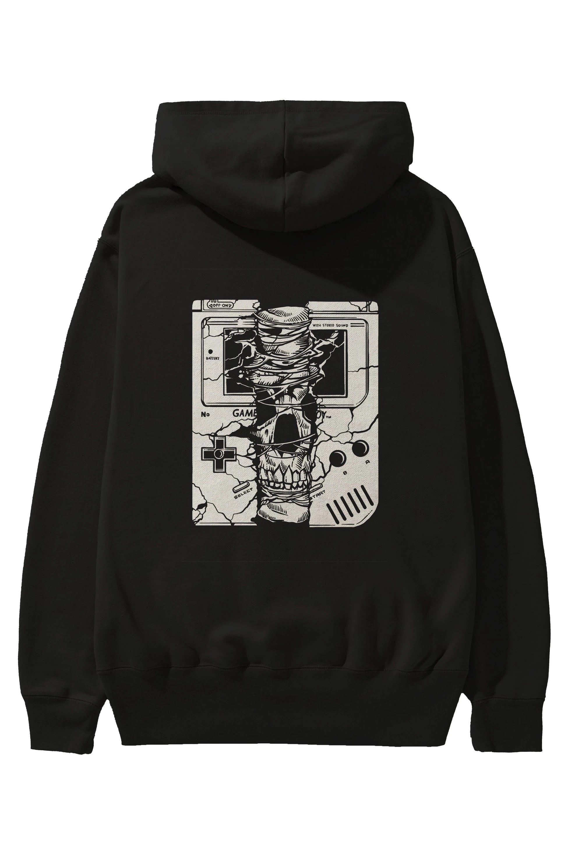 Gameboy Skull Arka Baskılı Hoodie Oversize Kapüşonlu Sweatshirt Erkek Kadın Unisex