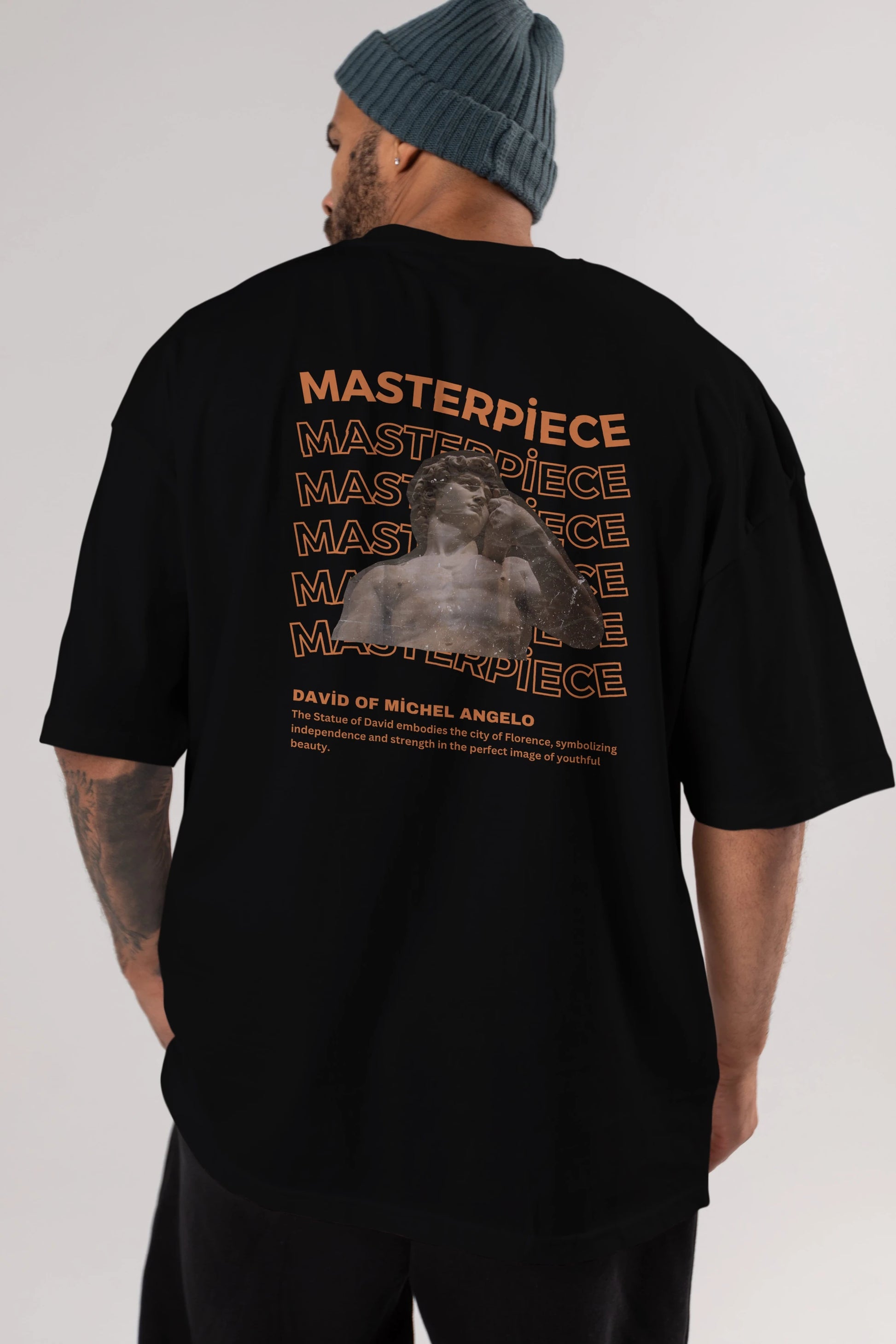 Masterpiece Yazılı Arka Baskılı Oversize t-shirt Erkek Kadın Unisex