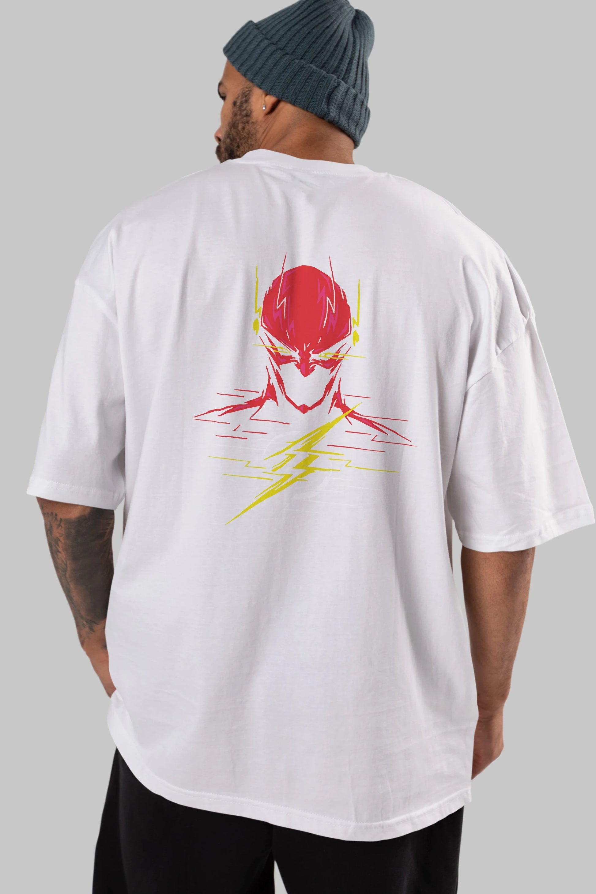 Flash Avengers (2) Arka Baskılı Oversize t-shirt Erkek Kadın Unisex %100 Pamuk Bisiklet Yaka tişort