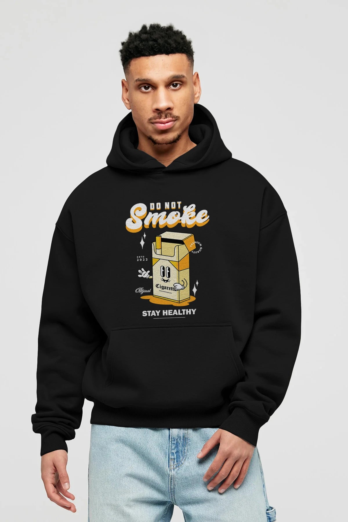 Do Not Smoke Ön Baskılı Hoodie Oversize Kapüşonlu Sweatshirt Erkek Kadın Unisex