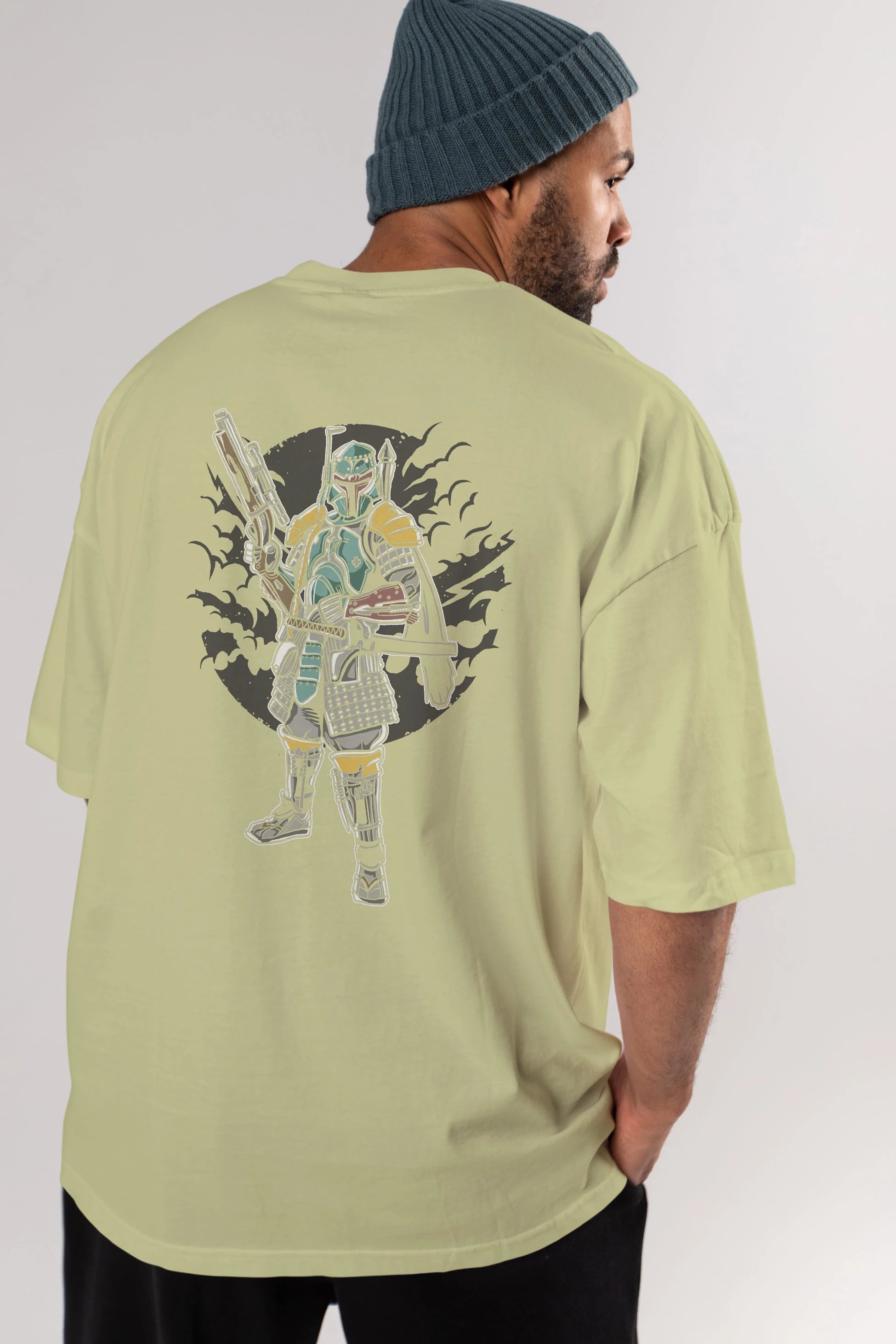 Ronin Hunter Arka Baskılı Oversize t-shirt Erkek Kadın Unisex %100 Pamuk