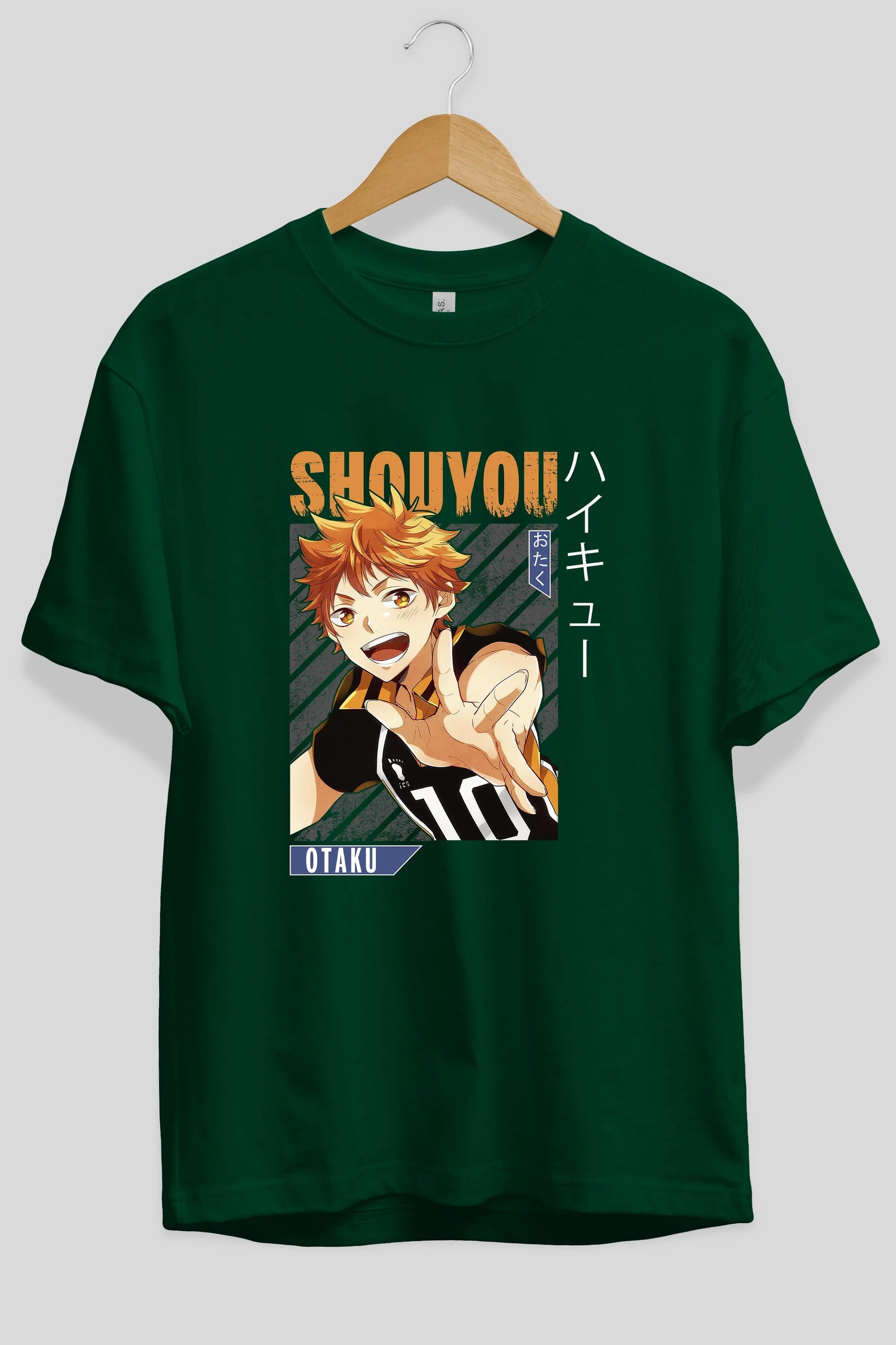 Shouyou Hinata 9 Anime Ön Baskılı Oversize t-shirt %100 pamuk Erkek Kadın Unisex