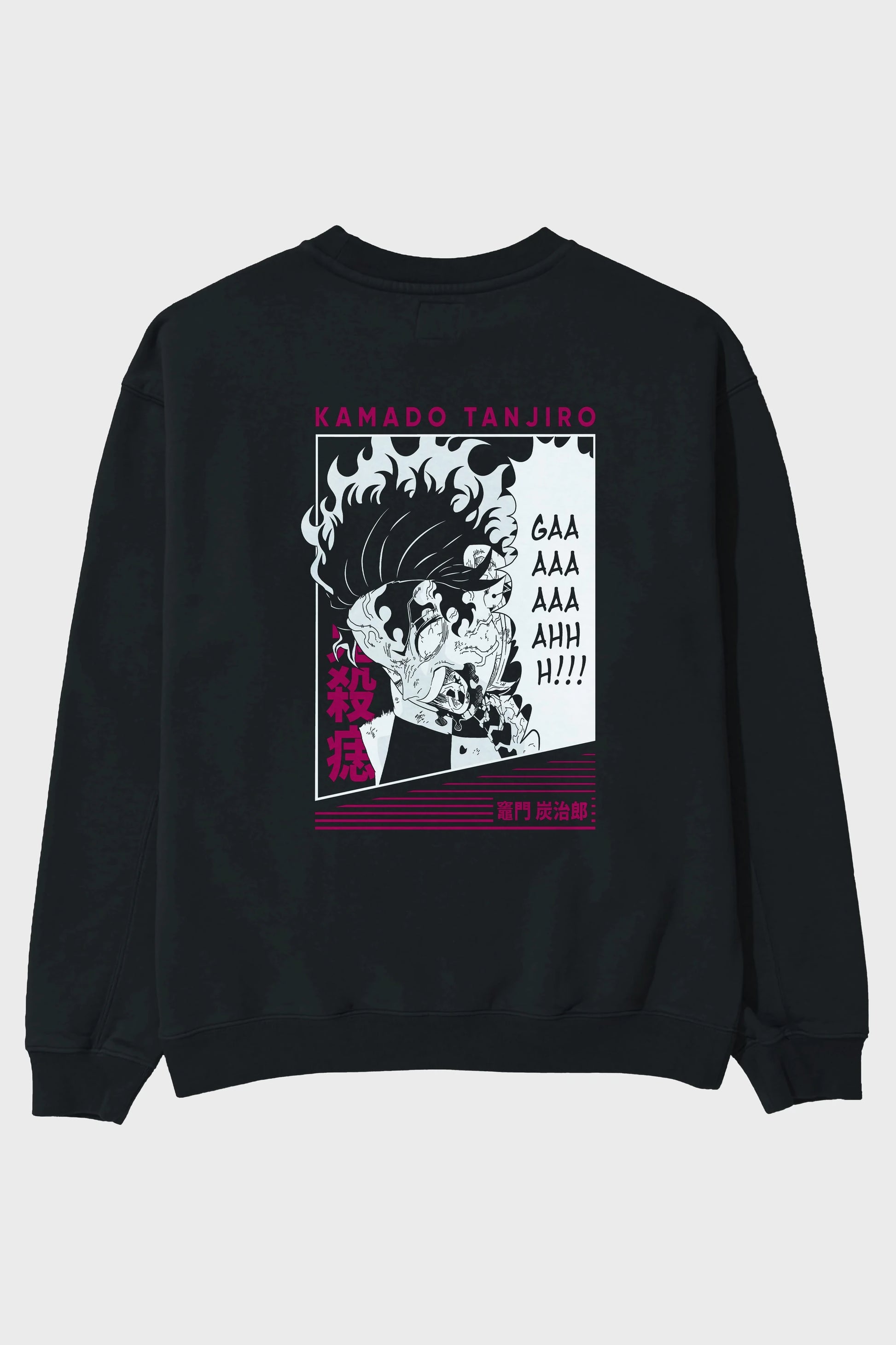 TANJIRO KAMADO 3 Anime Arka Baskılı Oversize Sweatshirt Erkek Kadın Unisex