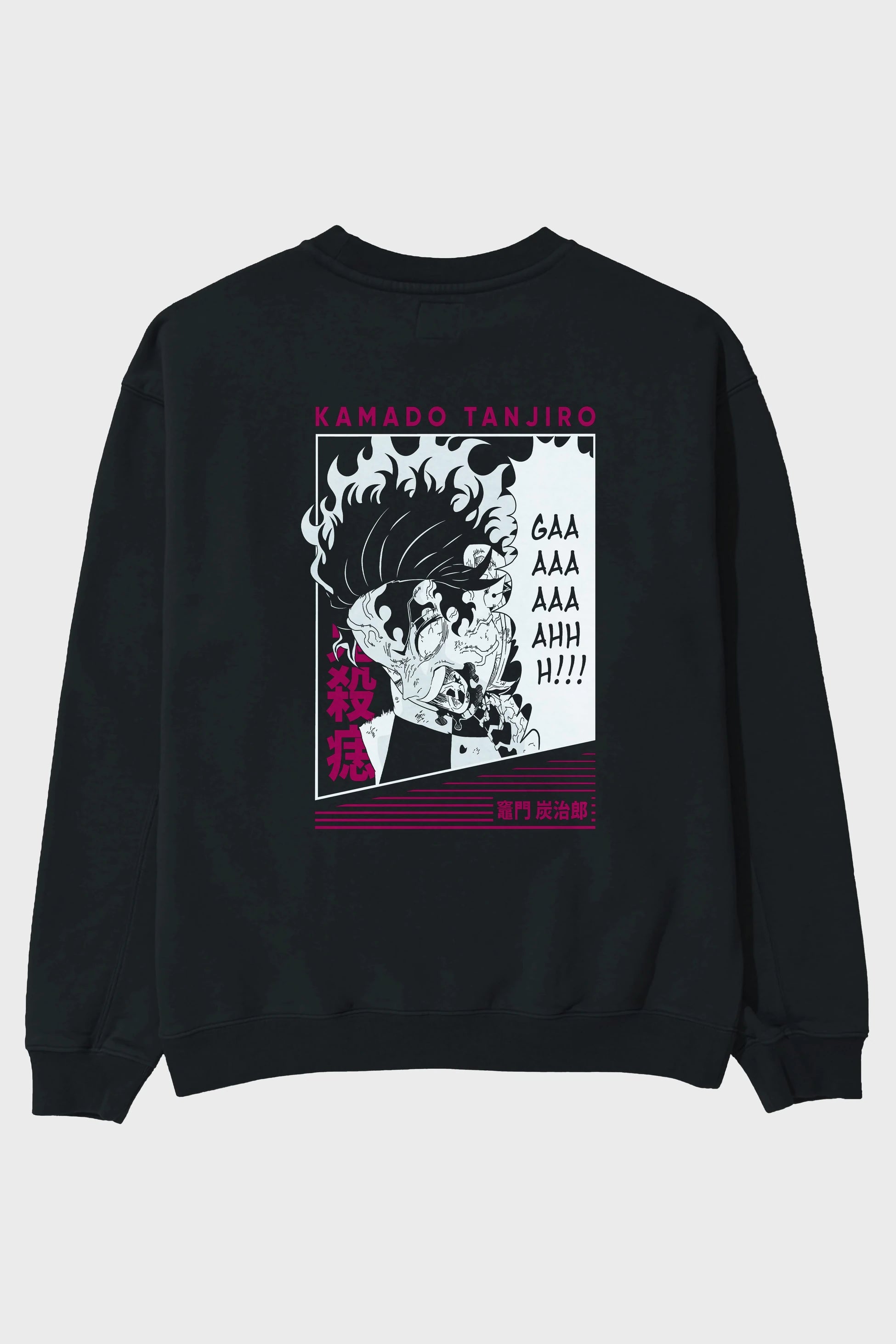 TANJIRO KAMADO 3 Anime Arka Baskılı Oversize Sweatshirt Erkek Kadın Unisex