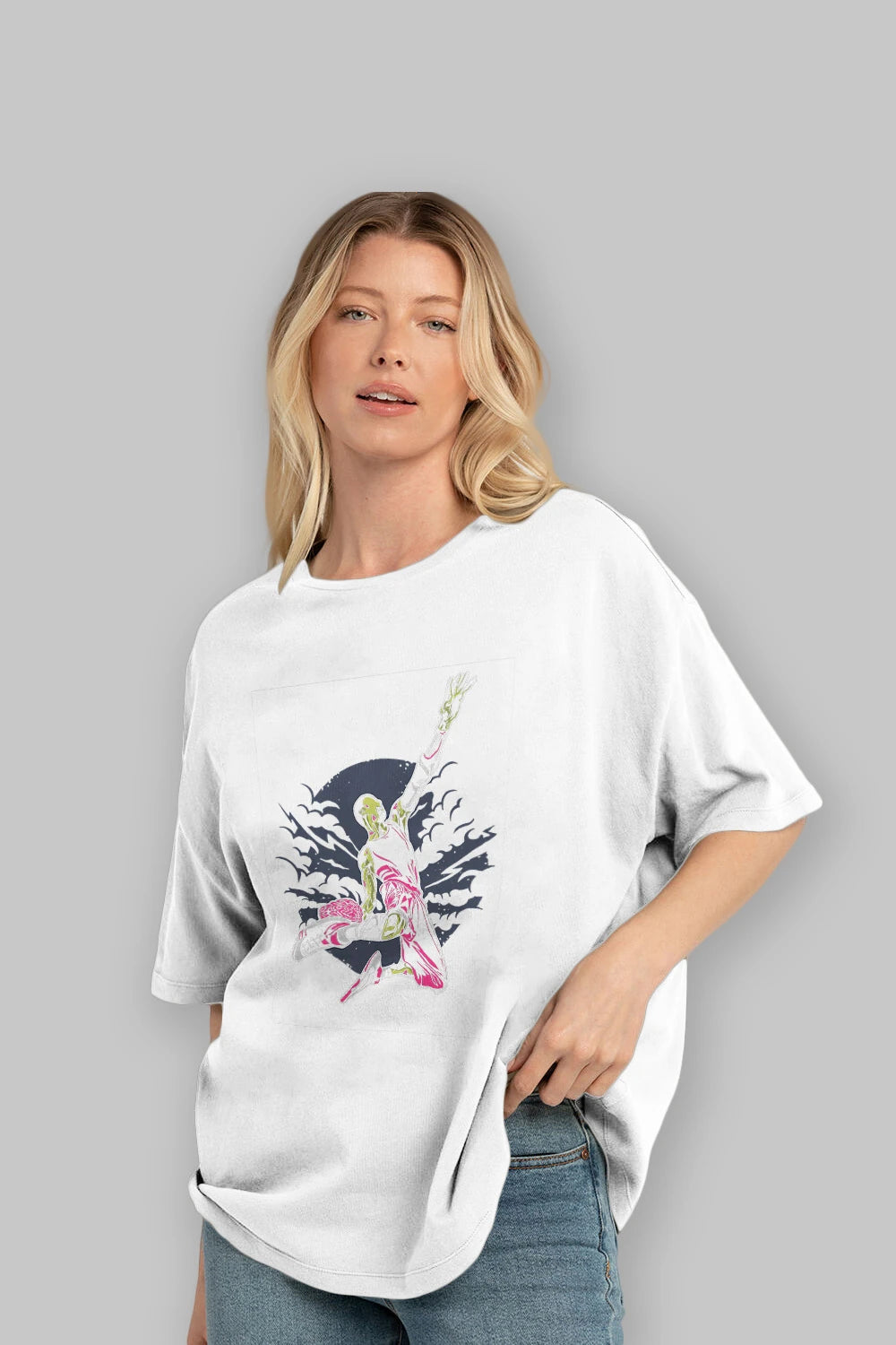 Zombie Slam Dunk Ön Baskılı Oversize t-shirt Erkek Kadın Unisex %100 Pamuk tişort