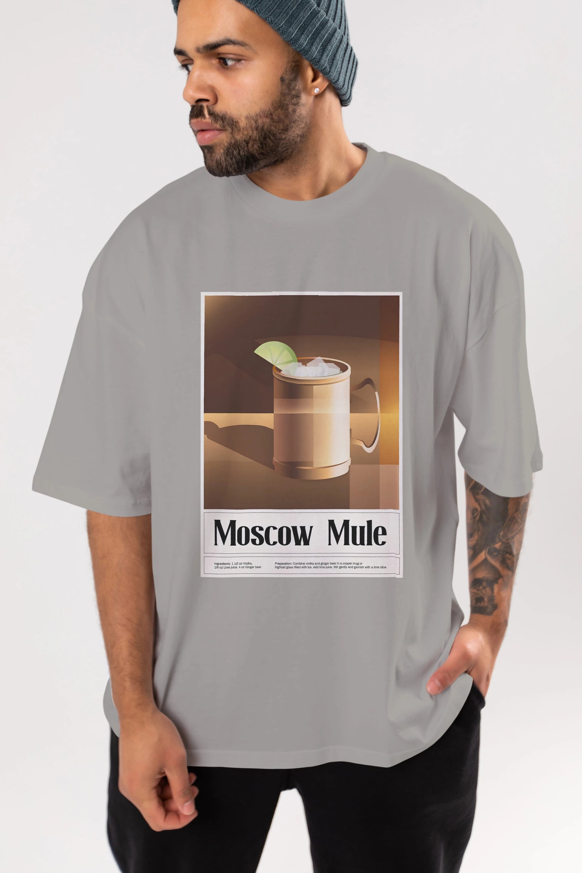 Moscow Mule 3 Ön Baskılı Oversize t-shirt Erkek Kadın Unisex %100 Pamuk Bisiklet Yaka tişort