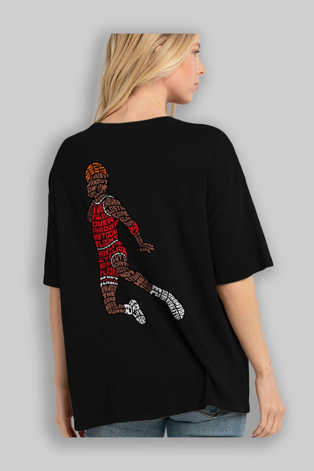 Slamdunk Arka Baskılı Oversize t-shirt %100 pamuk Erkek Kadın Unisex
