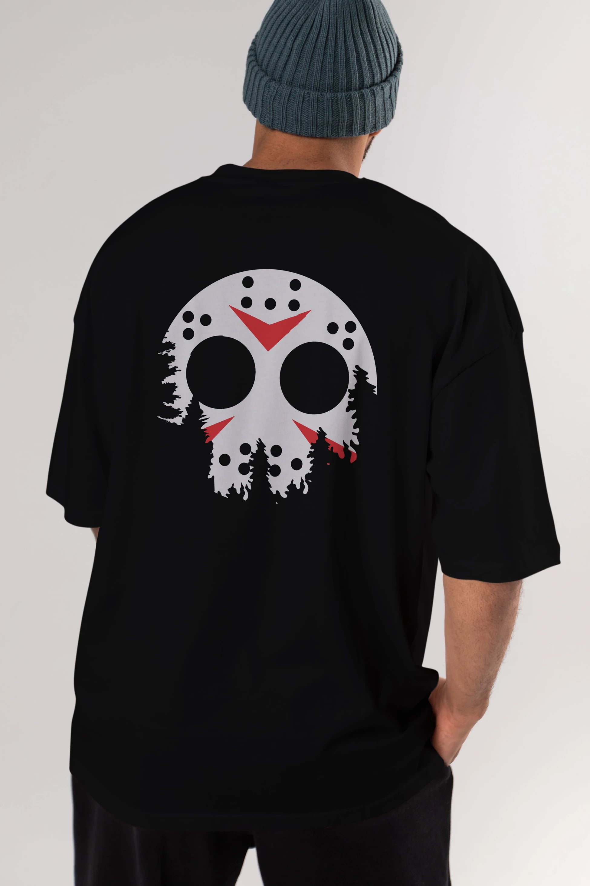 Jason Moon Arka Baskılı Oversize t-shirt %100 pamuk Erkek Kadın Unisex
