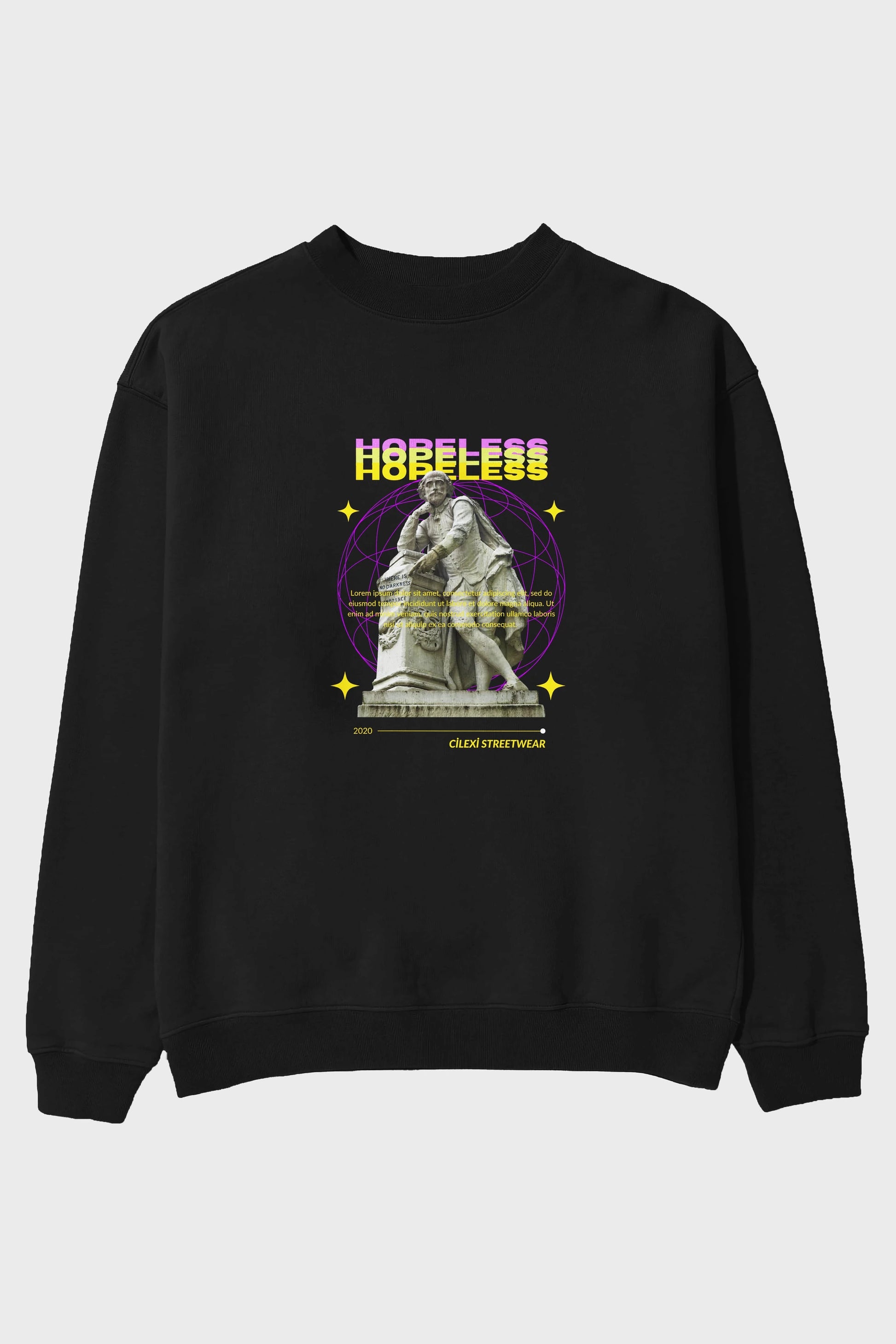 Hopeless Ön Baskılı Oversize Sweatshirt Erkek Kadın Unisex