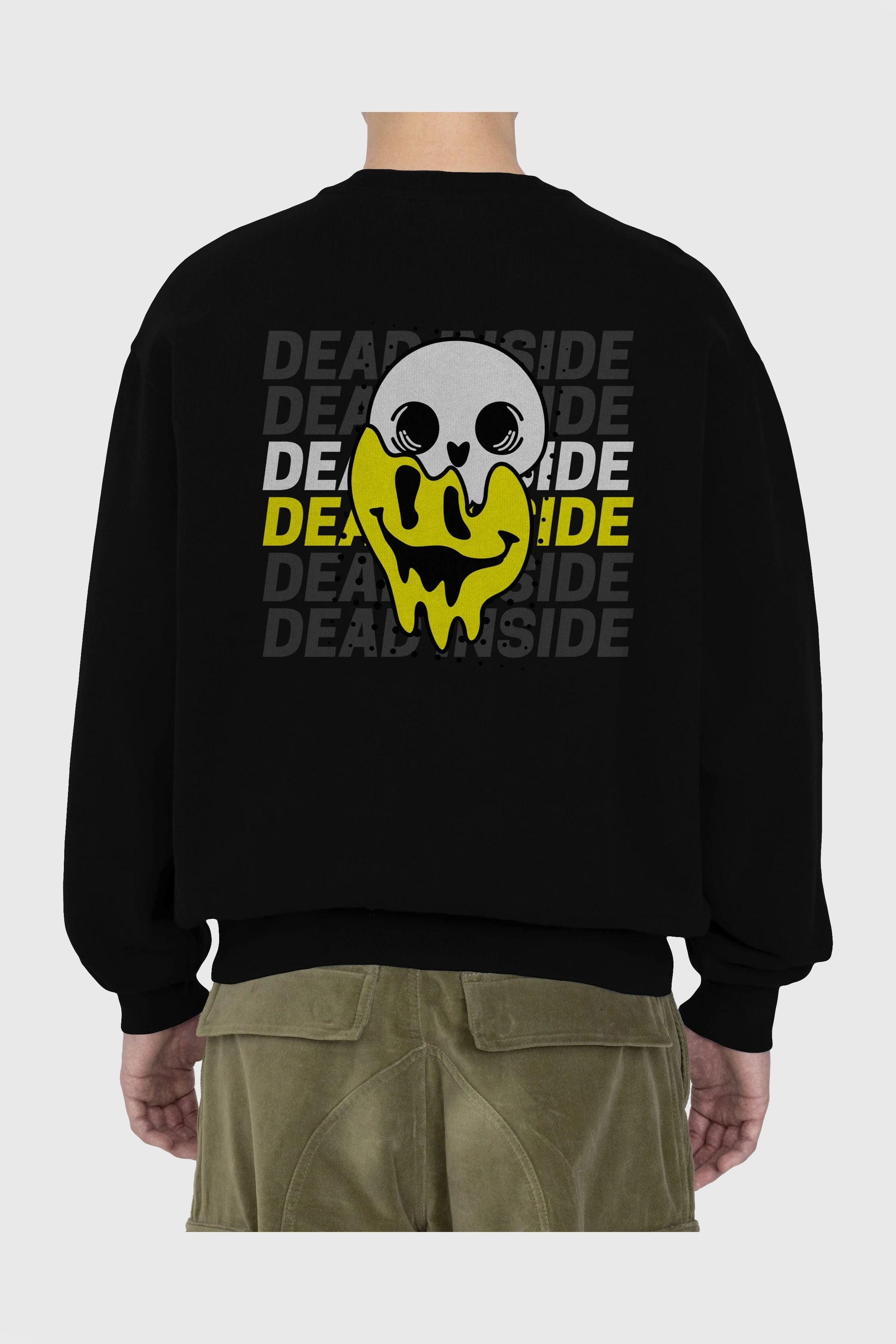 Dead Inside Yazılı Arka Baskılı Oversize Sweatshirt Erkek Kadın Unisex