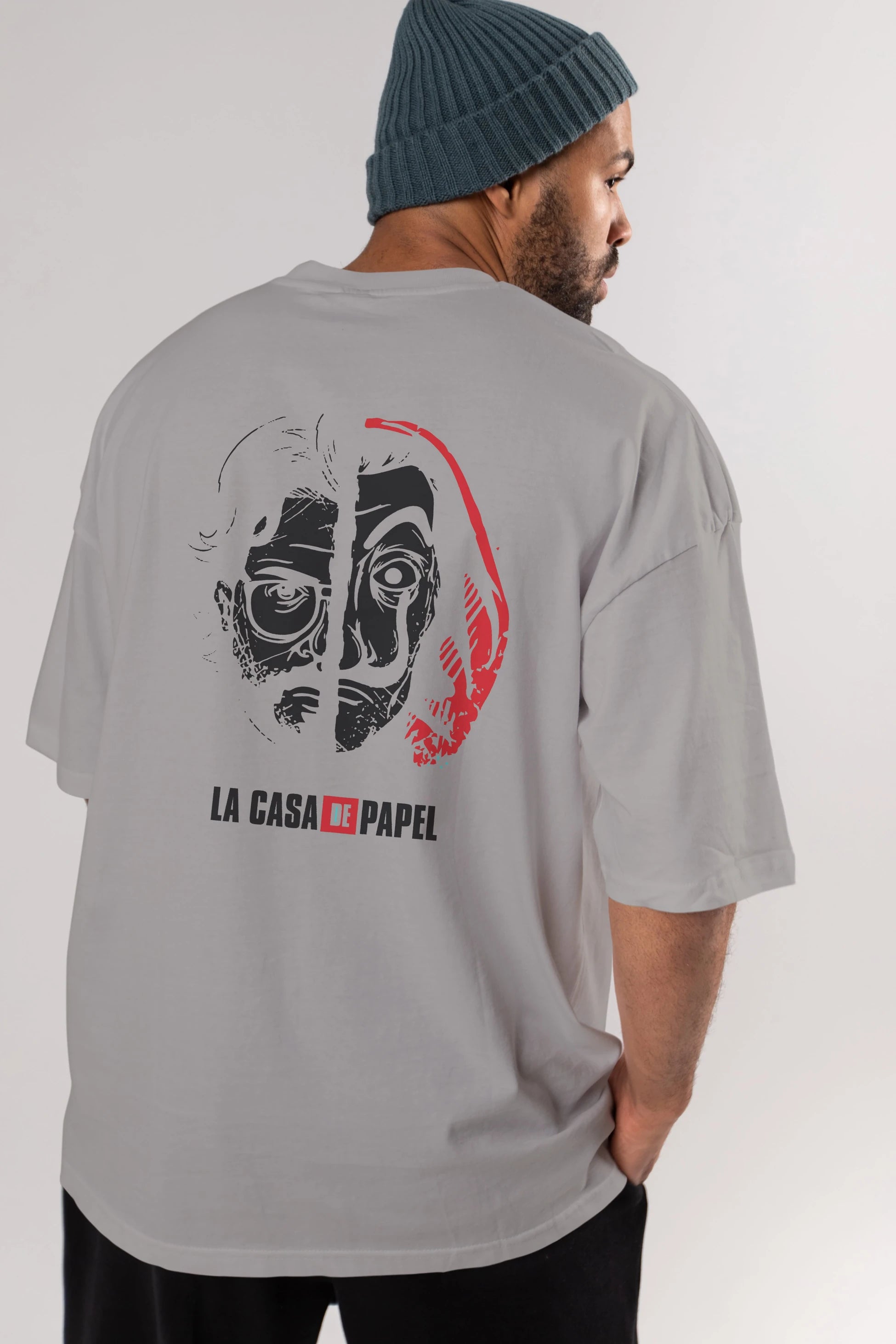 La Casa De Papel (9) Arka Baskılı Oversize t-shirt Erkek Kadın Unisex %100 Pamuk Bisiklet Yaka tişort