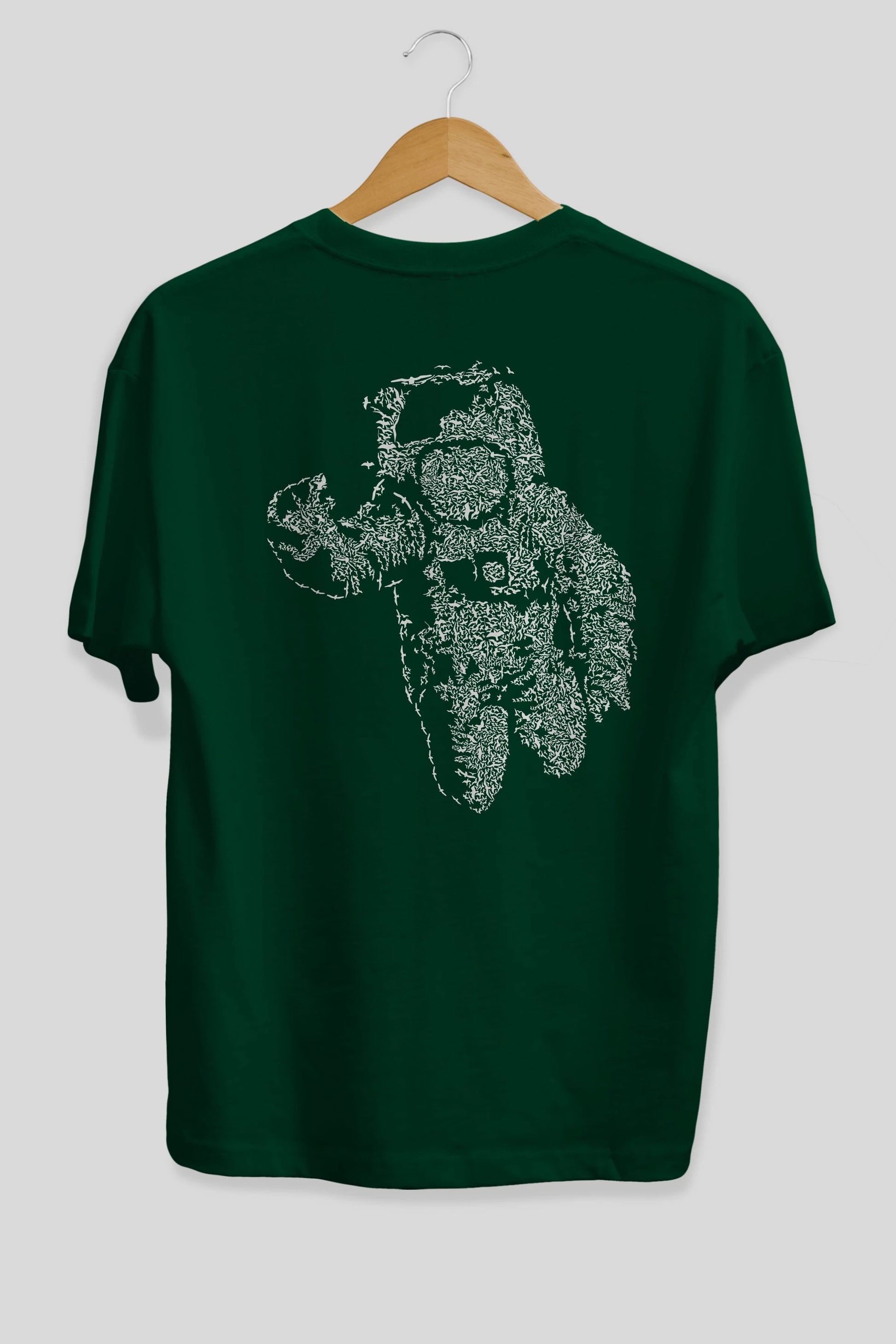 Flying Astronaut Arka Baskılı Oversize t-shirt %100 pamuk Erkek Kadın Unisex
