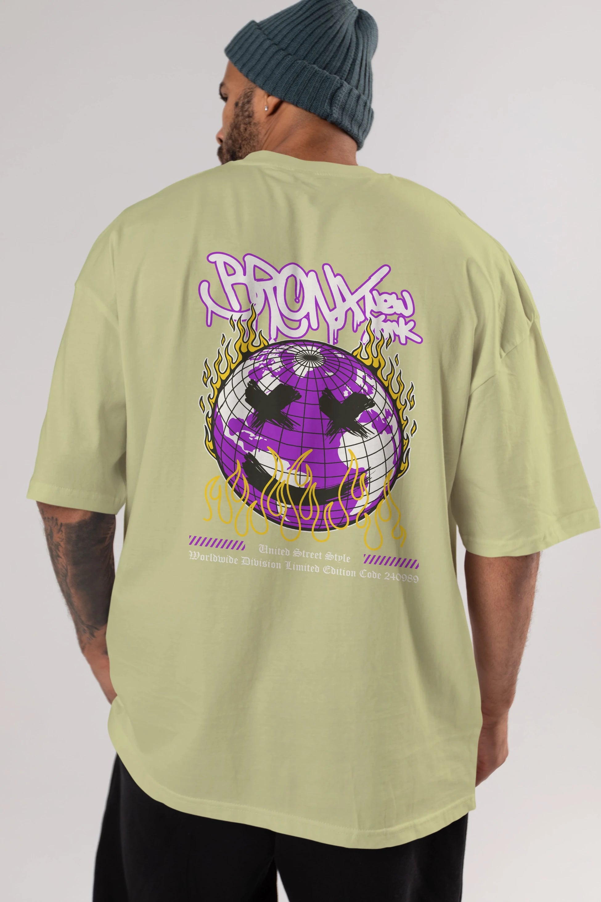Bronx New York Arka Baskılı Oversize t-shirt Erkek Kadın Unisex