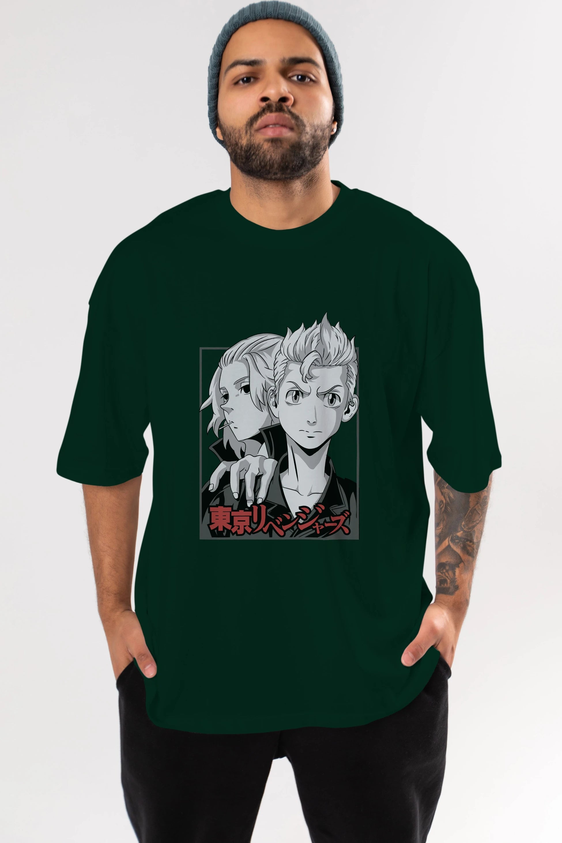 TOKYO REVENGERS Anime Ön Baskılı Oversize t-shirt %100 pamuk Erkek Kadın Unisex