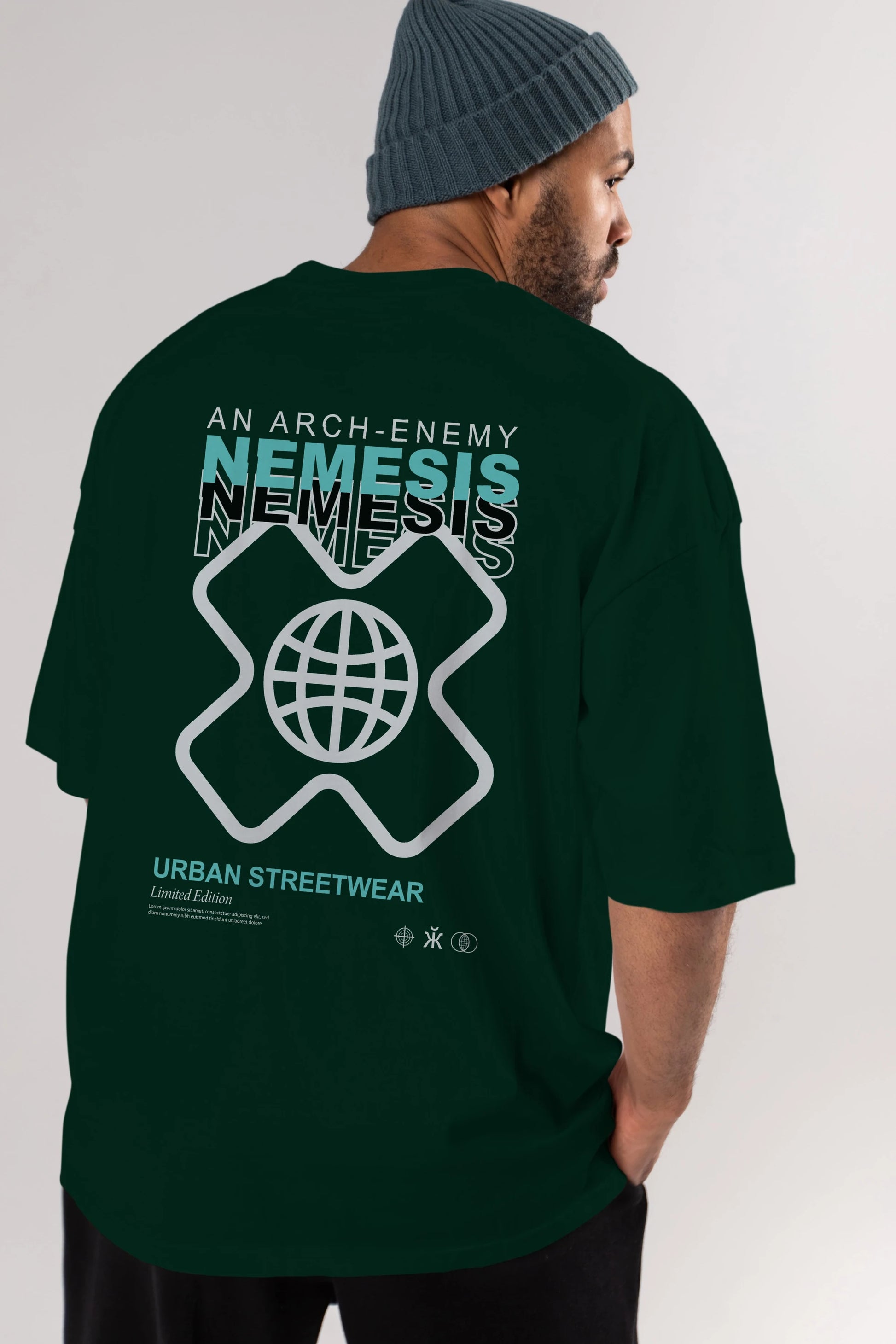 Nemesis Urban Arka Baskılı Oversize t-shirt Erkek Kadın Unisex