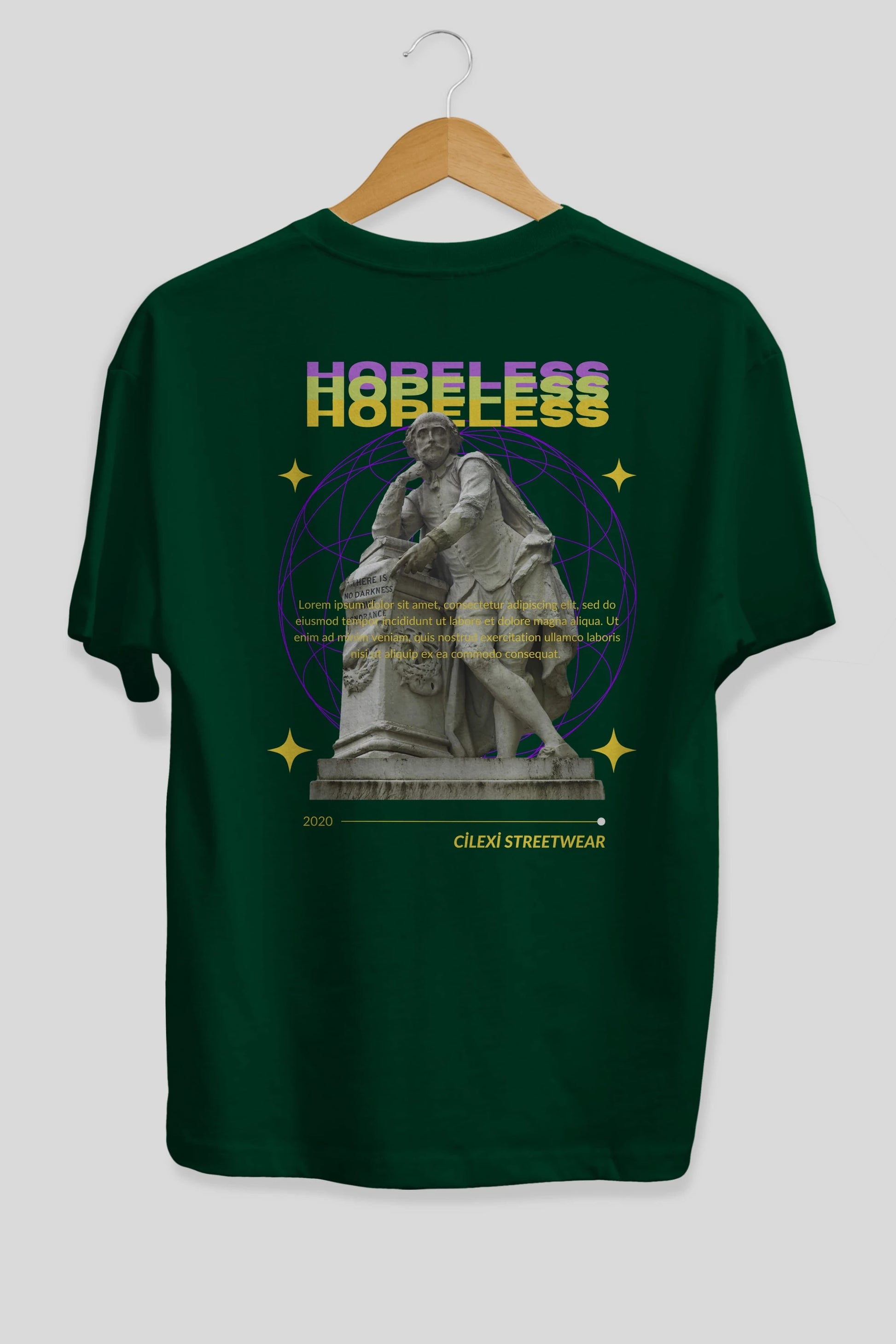 Hopeless Arka Baskılı Oversize t-shirt Erkek Kadın Unisex
