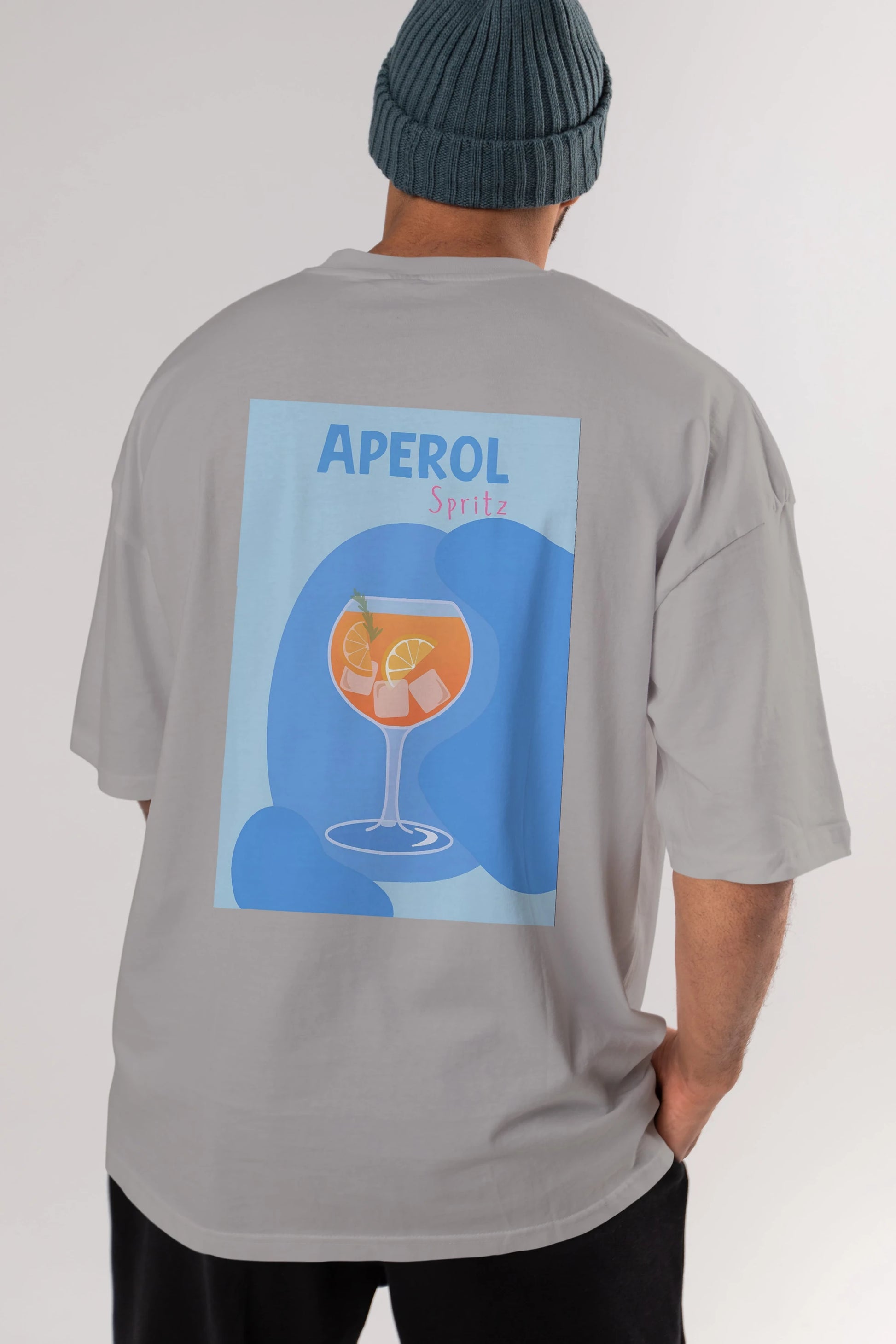 Aperol Spritz 10 Arka Baskılı Oversize t-shirt Erkek Kadın Unisex %100 Pamuk Bisiklet Yaka tişort