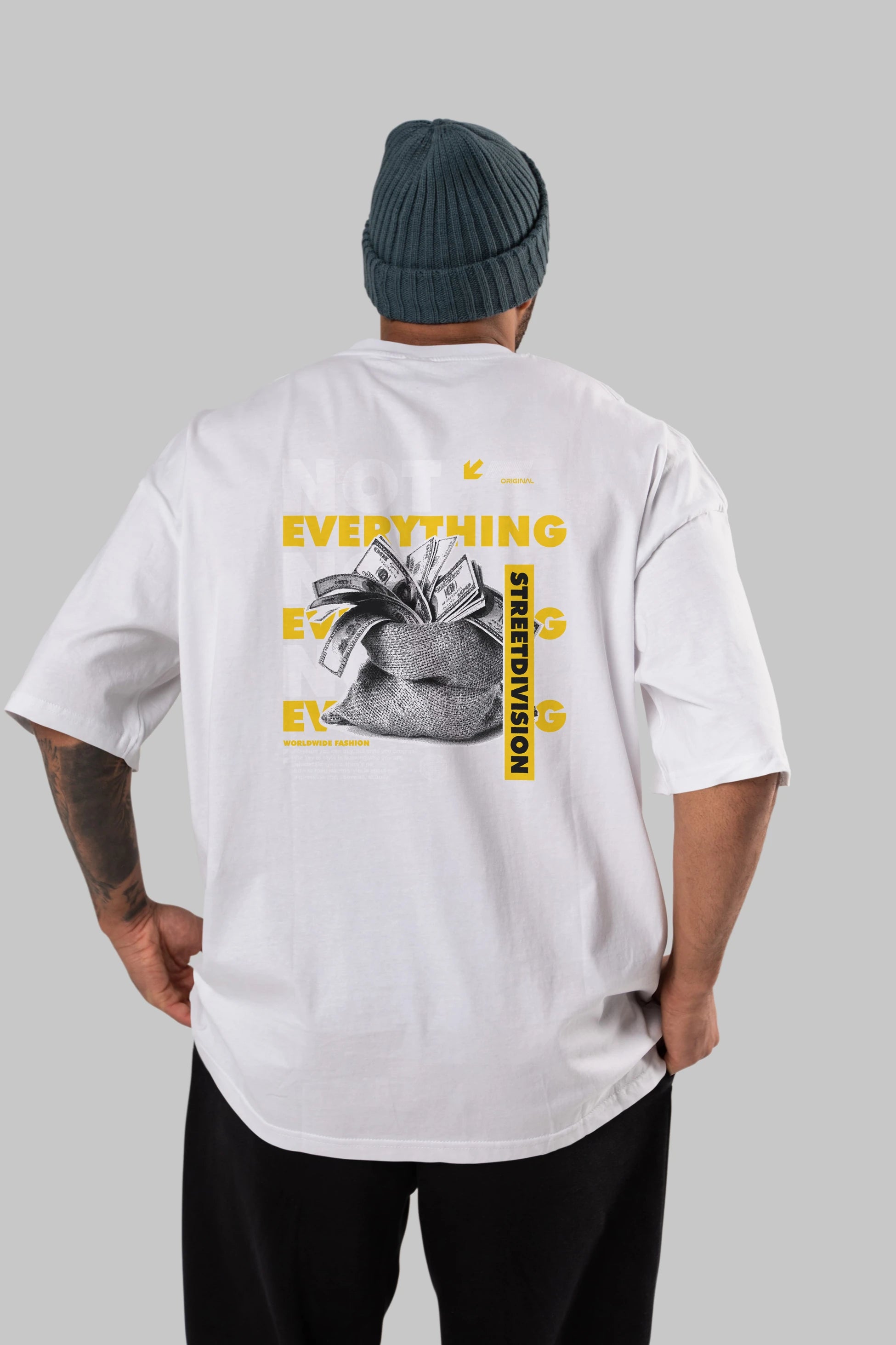 Not Everything Arka Baskılı Oversize t-shirt Erkek Kadın Unisex