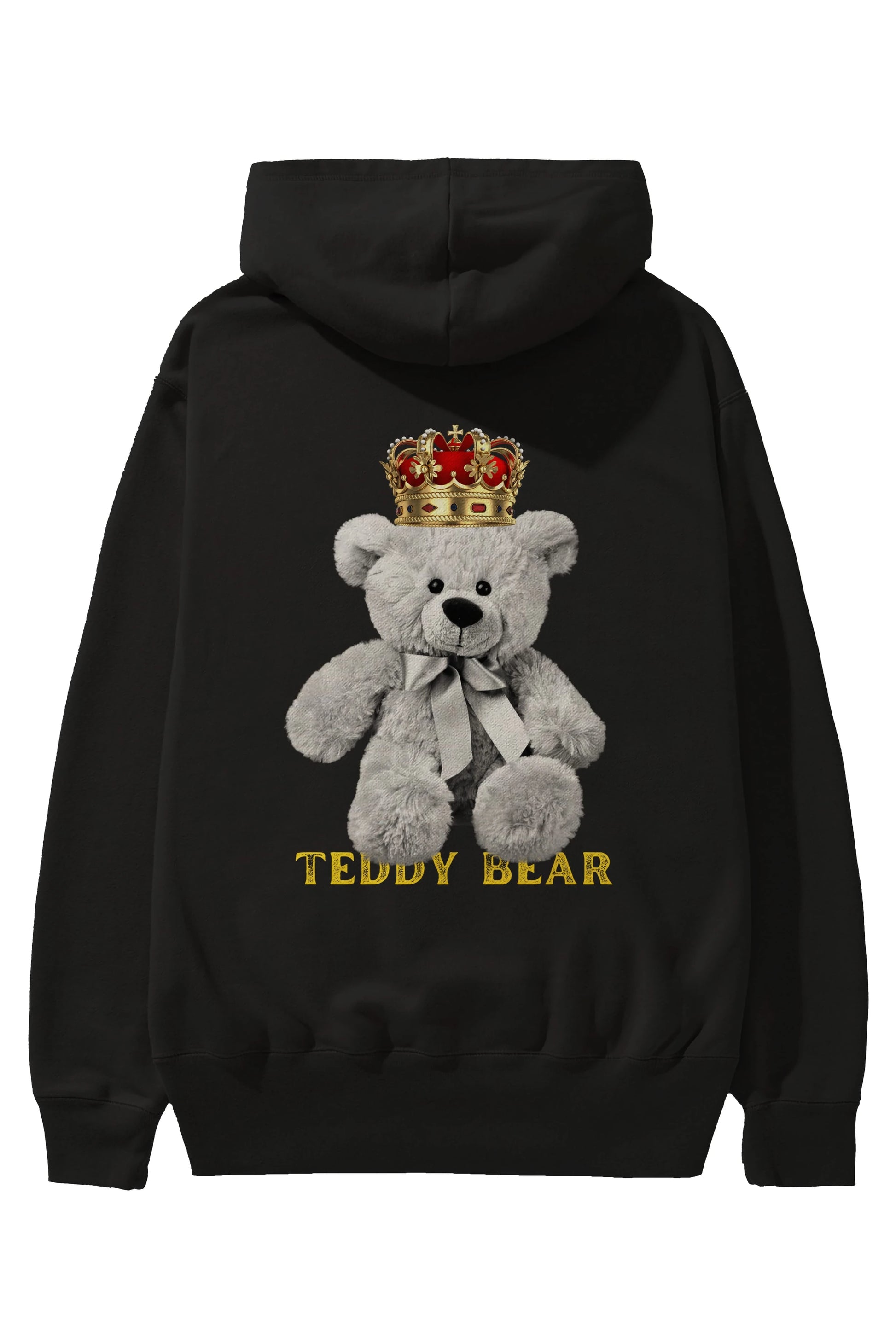 Teddy Bear Arka Baskılı Hoodie Oversize Kapüşonlu Sweatshirt Erkek Kadın Unisex