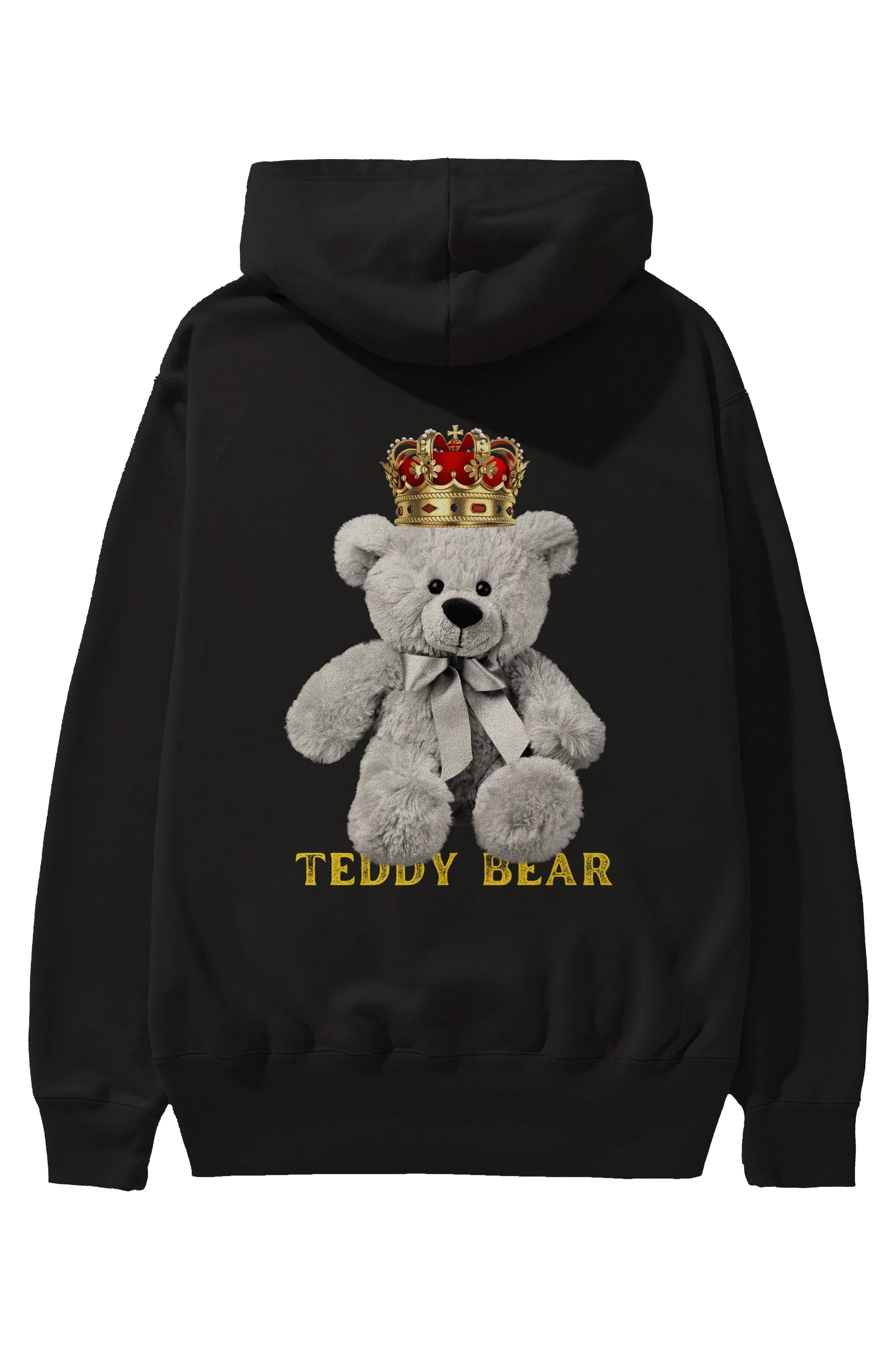 Teddy Bear Arka Baskılı Hoodie Oversize Kapüşonlu Sweatshirt Erkek Kadın Unisex