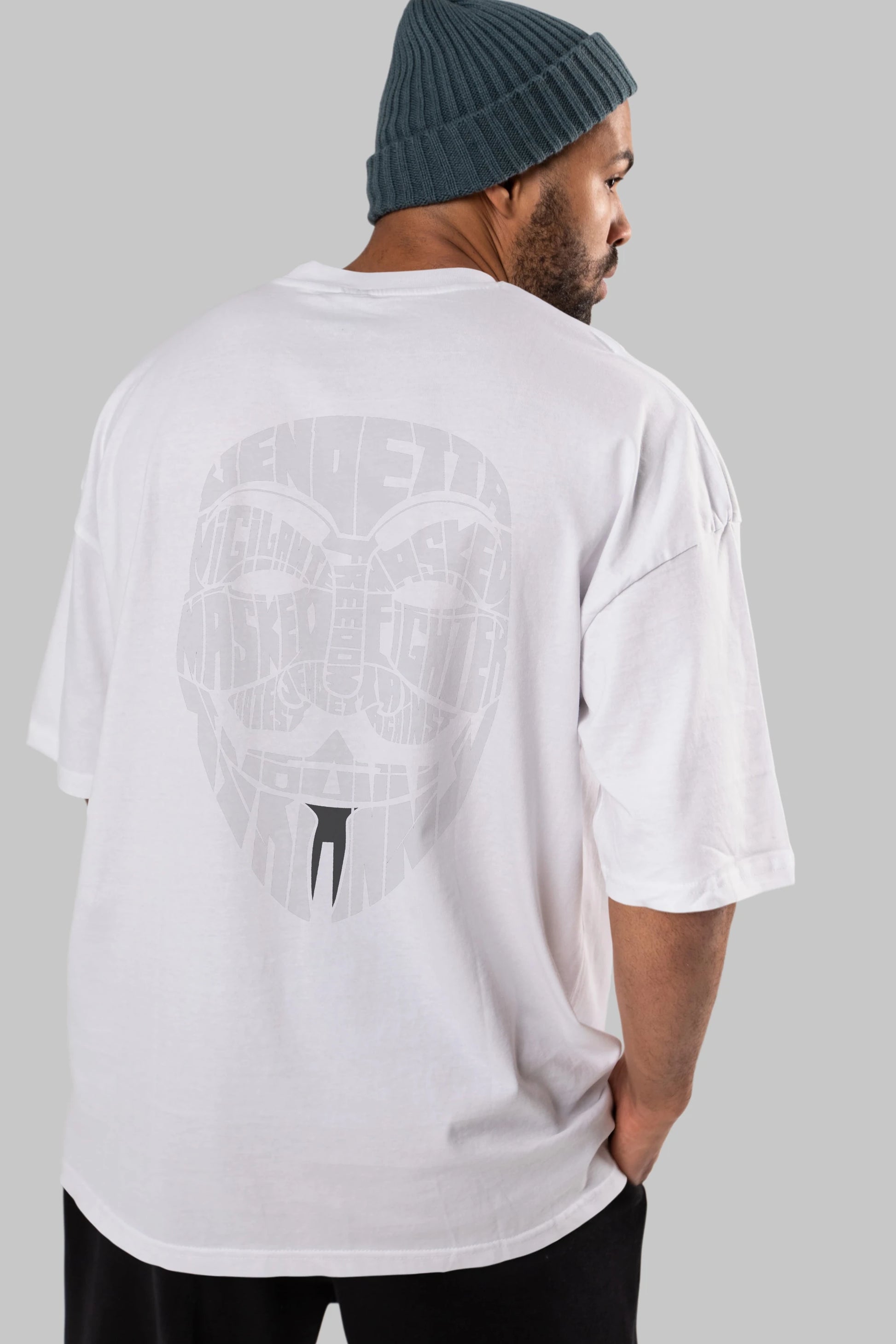 Vendetta Arka Baskılı Oversize t-shirt %100 pamuk Erkek Kadın Unisex