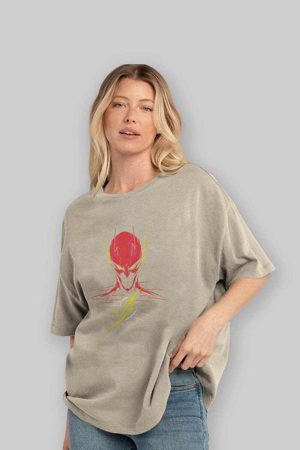 Flash Avengers (2) Ön Baskılı Oversize t-shirt Erkek Kadın Unisex %100 Pamuk Bisiklet Yaka tişort