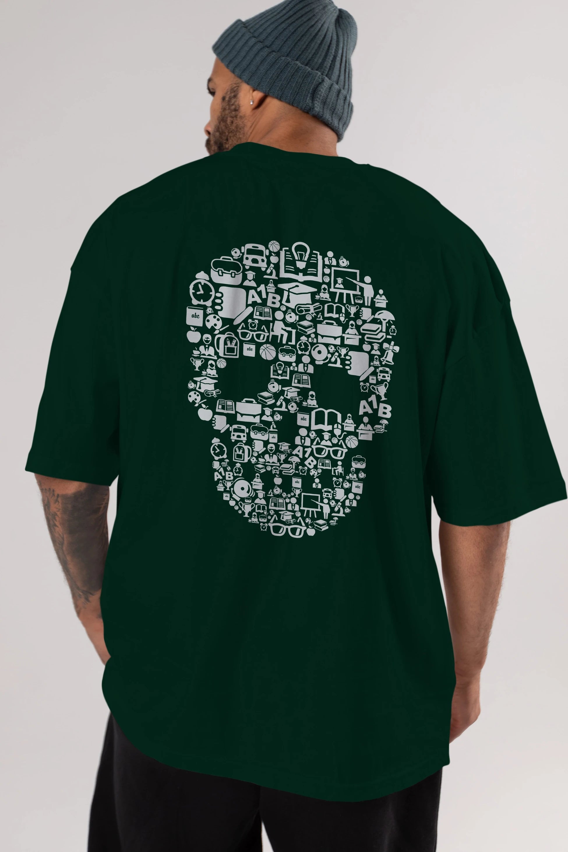 Dead  School Arka Baskılı Oversize t-shirt %100 pamuk Erkek Kadın Unisex