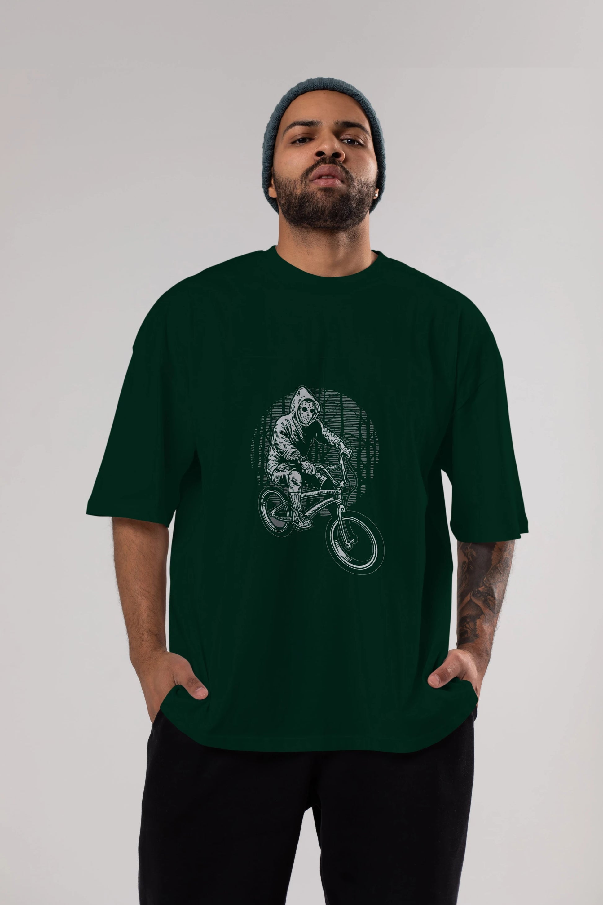 Ride Bike To Kill Ön Baskılı Oversize t-shirt Erkek Kadın Unisex %100 Pamuk tişort