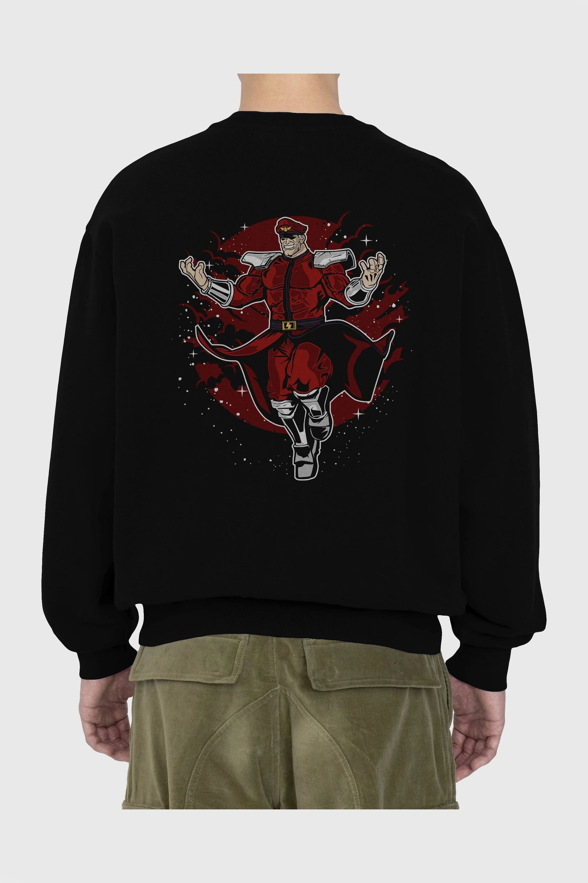 M BISON Arka Baskılı Oversize Sweatshirt Erkek Kadın Unisex