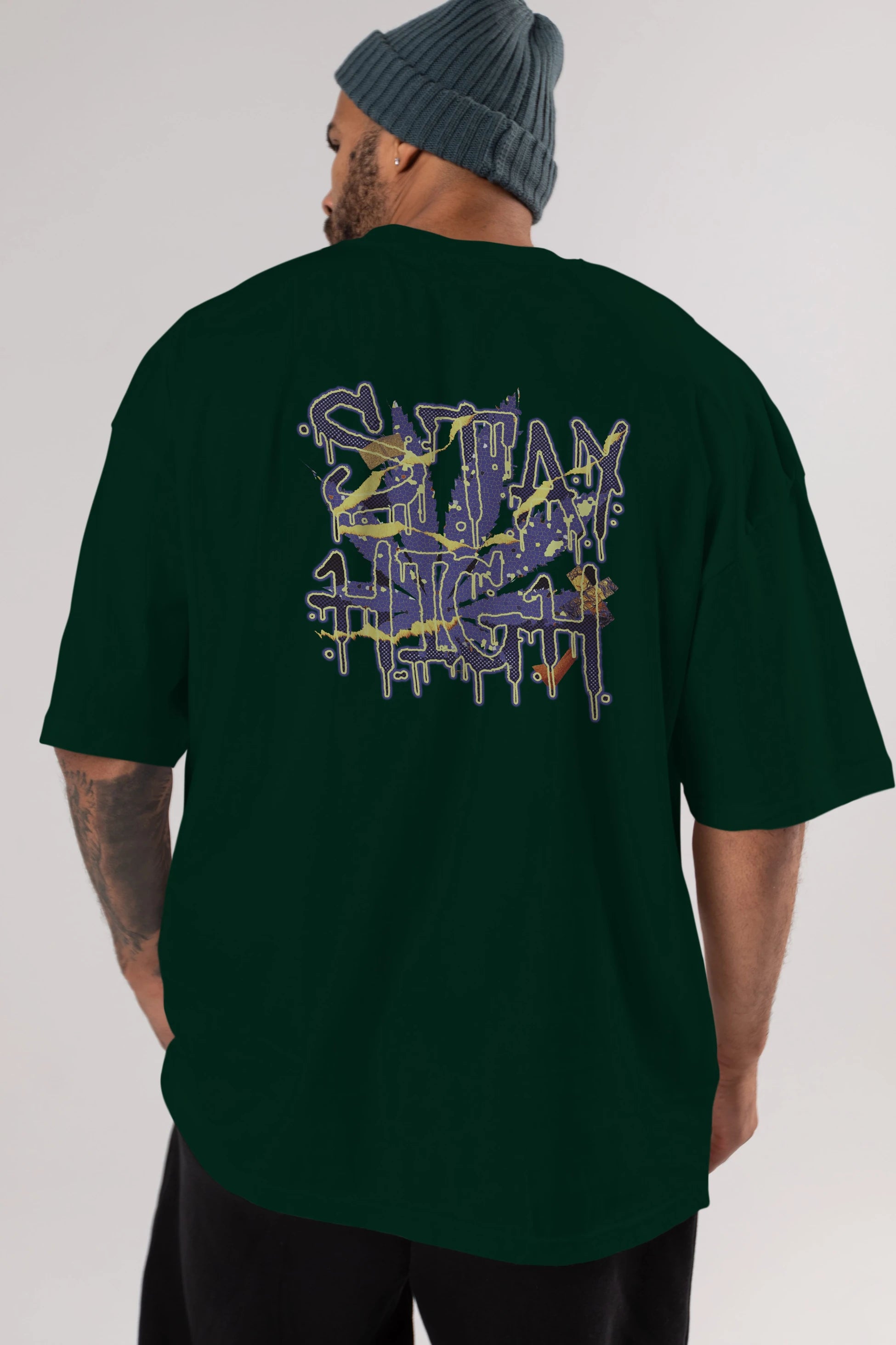 Stay High Arka Baskılı Oversize t-shirt Erkek Kadın Unisex