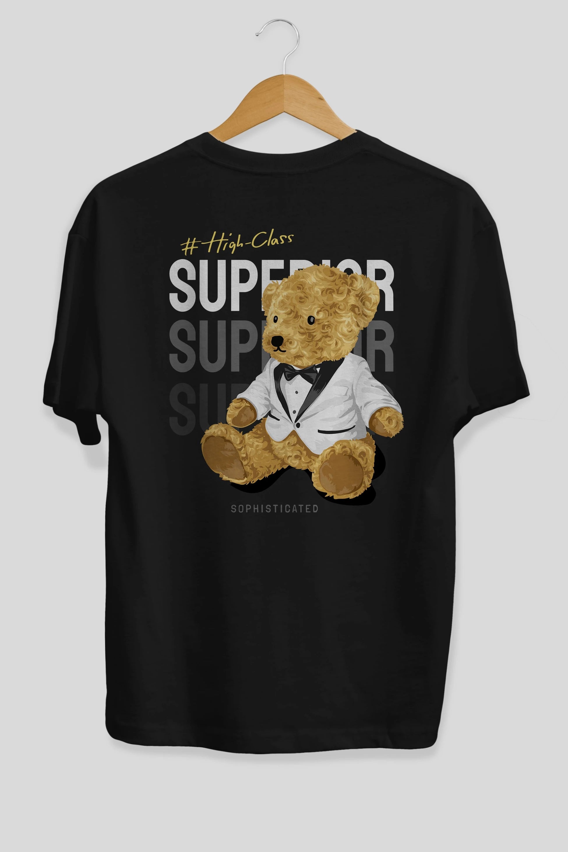 Teddy Bear Superior Arka Baskılı Oversize t-shirt Erkek Kadın Unisex %100 Pamuk