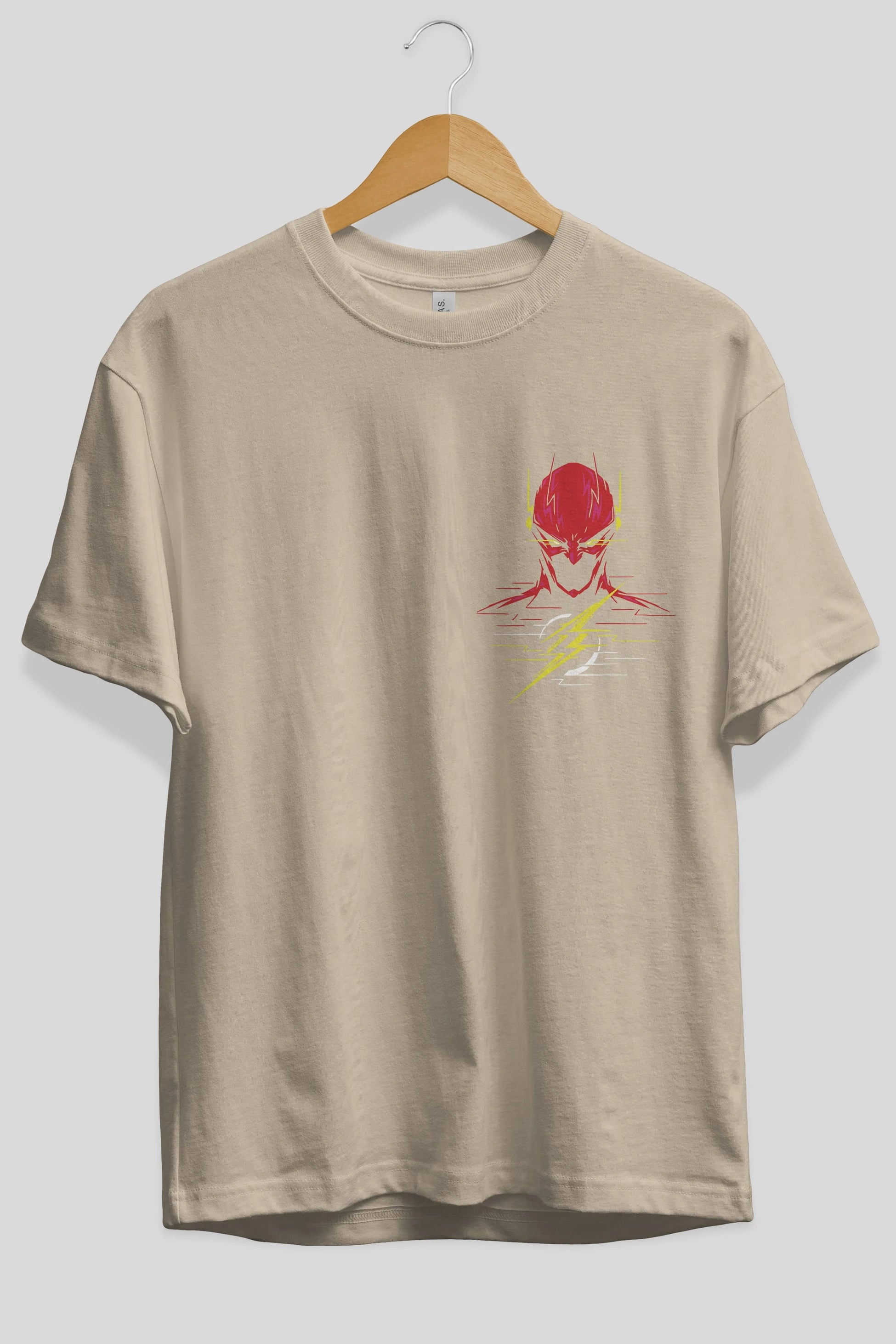 Flash Avengers (2) Ön Sol Baskılı Oversize t-shirt Erkek Kadın Unisex %100 Pamuk Bisiklet Yaka tişort