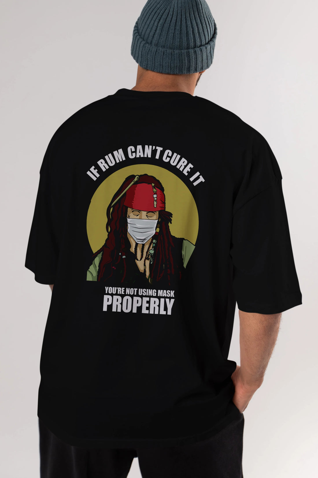 Pirates Maker Arka Baskılı Oversize t-shirt Erkek Kadın Unisex %100 Pamuk tişort