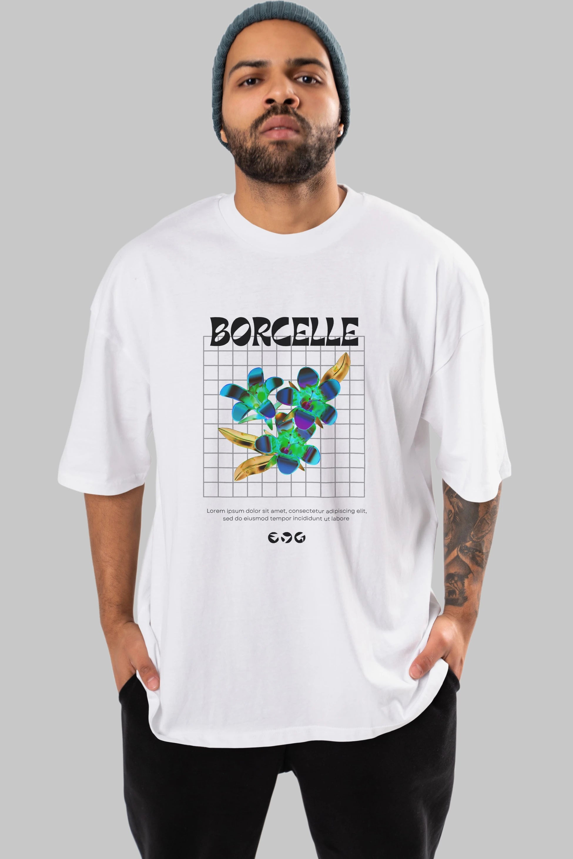 Borcelle Streetwear Ön Baskılı Oversize t-shirt Erkek Kadın Unisex