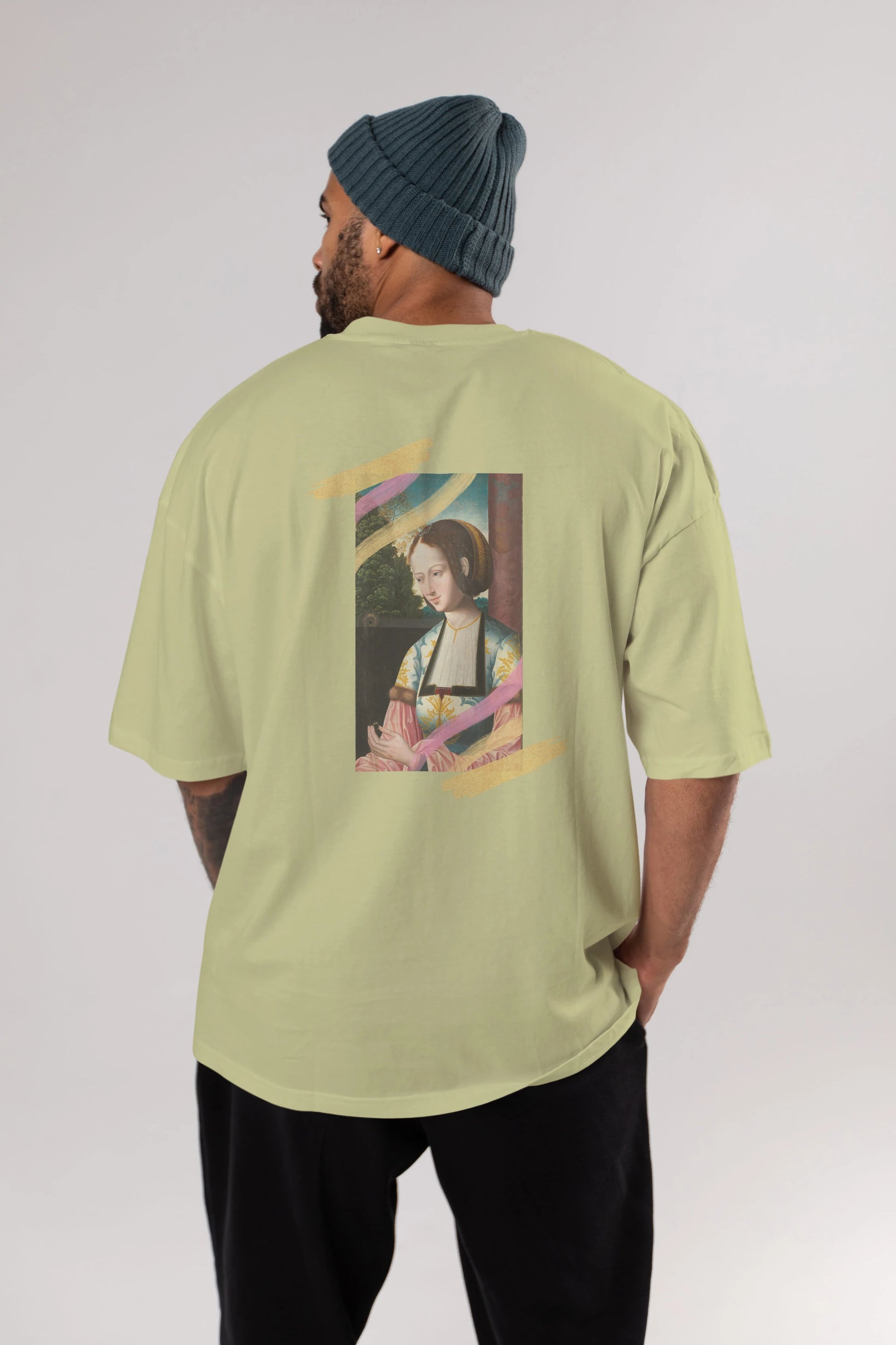 Woman Portrait Arka Baskılı Oversize t-shirt Erkek Kadın Unisex