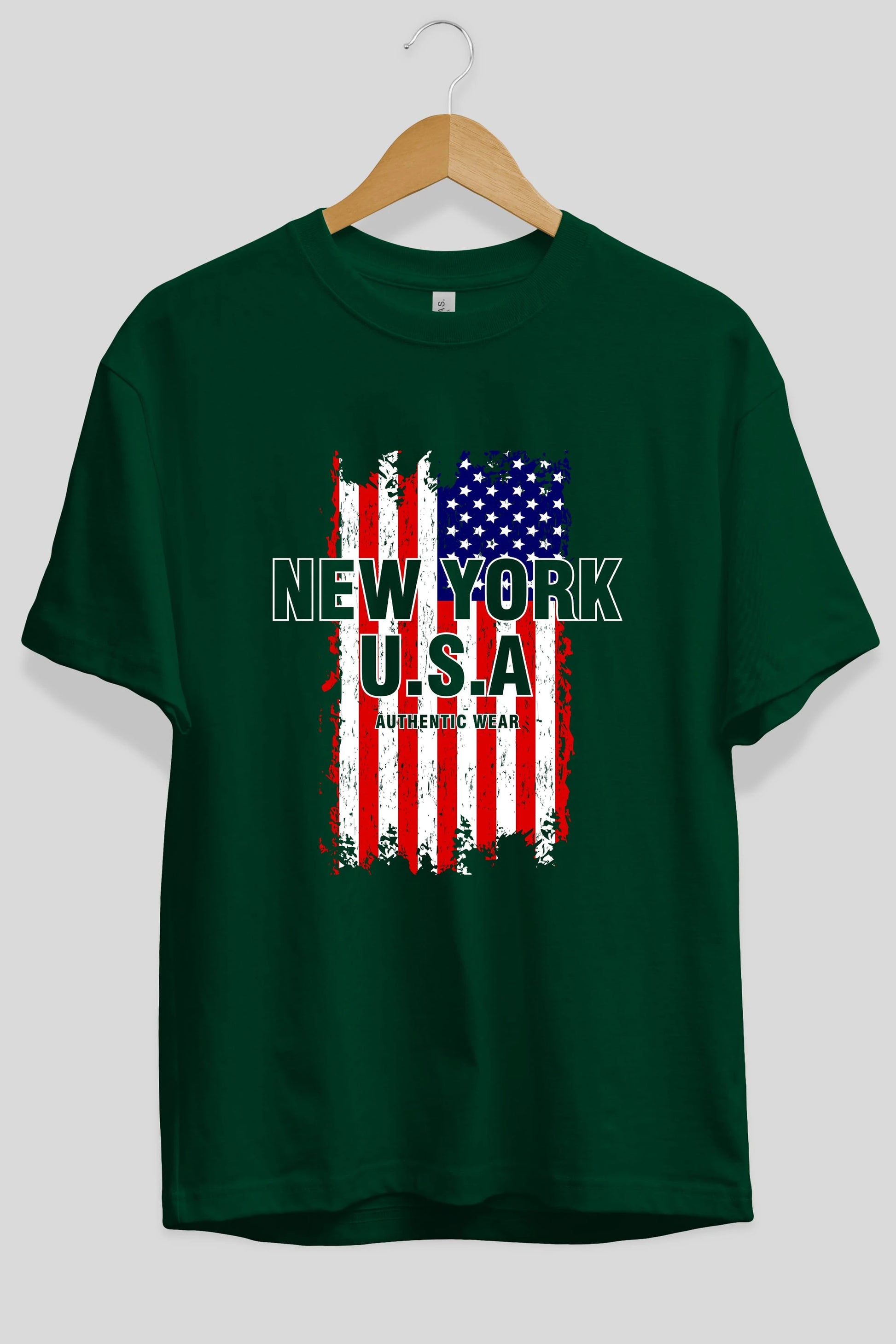 New York Usa Ön Baskılı Oversize t-shirt Erkek Kadın Unisex