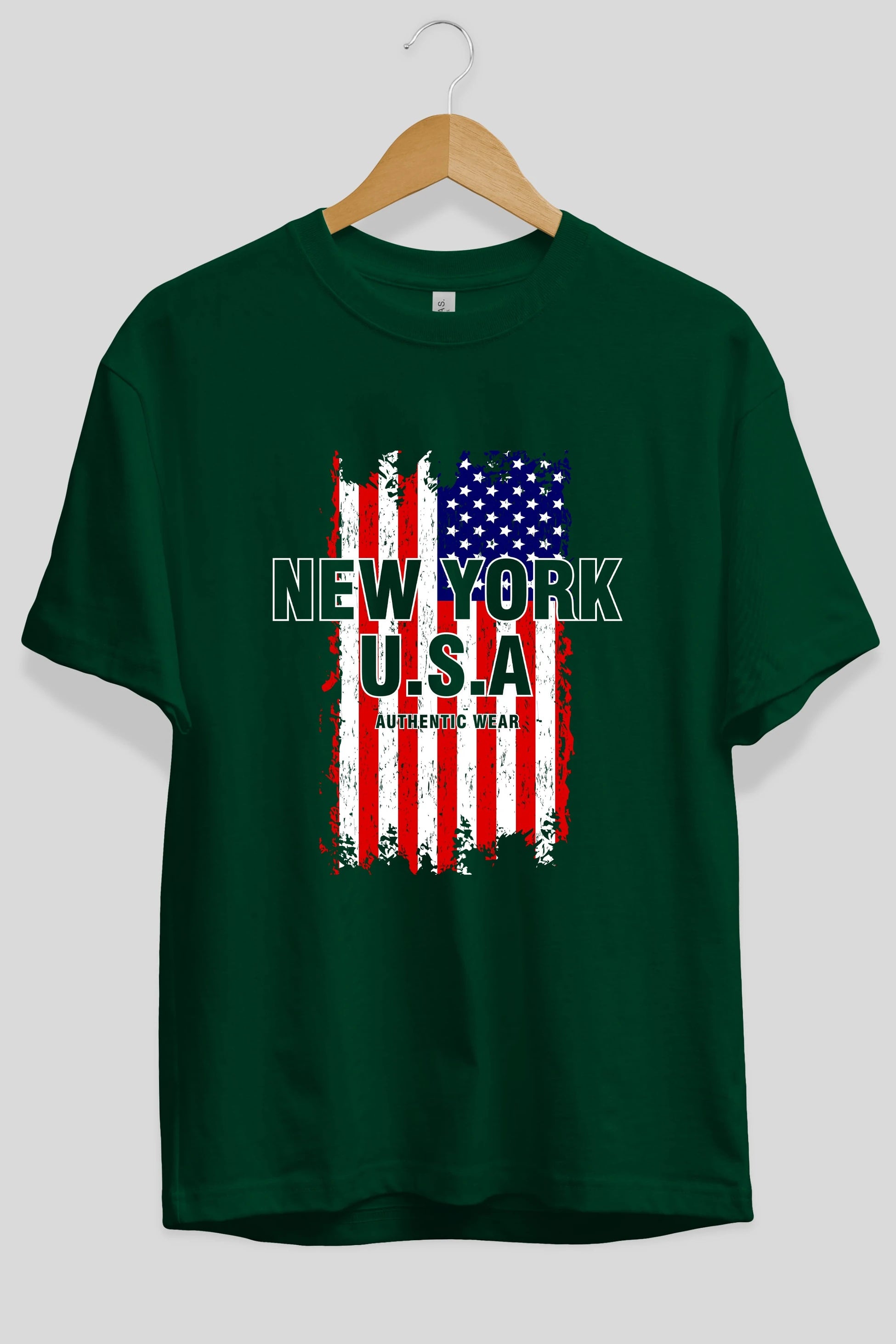 New York Usa Ön Baskılı Oversize t-shirt Erkek Kadın Unisex